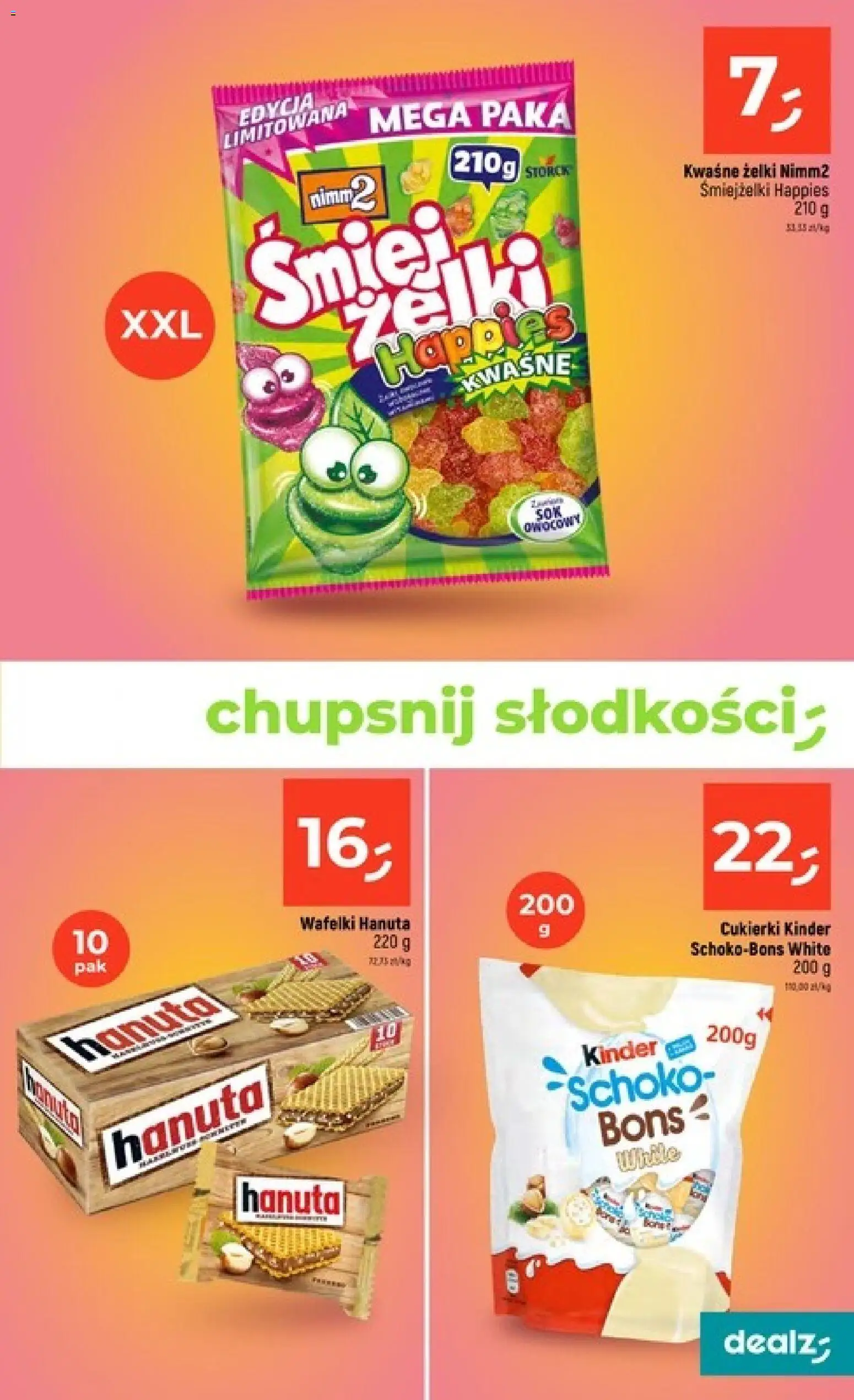 Dealz gazetka od 25.06.2026 | Strona: 19 | Produkty: Kwaśne żelki, Wafelki, Żelki, Cukierki