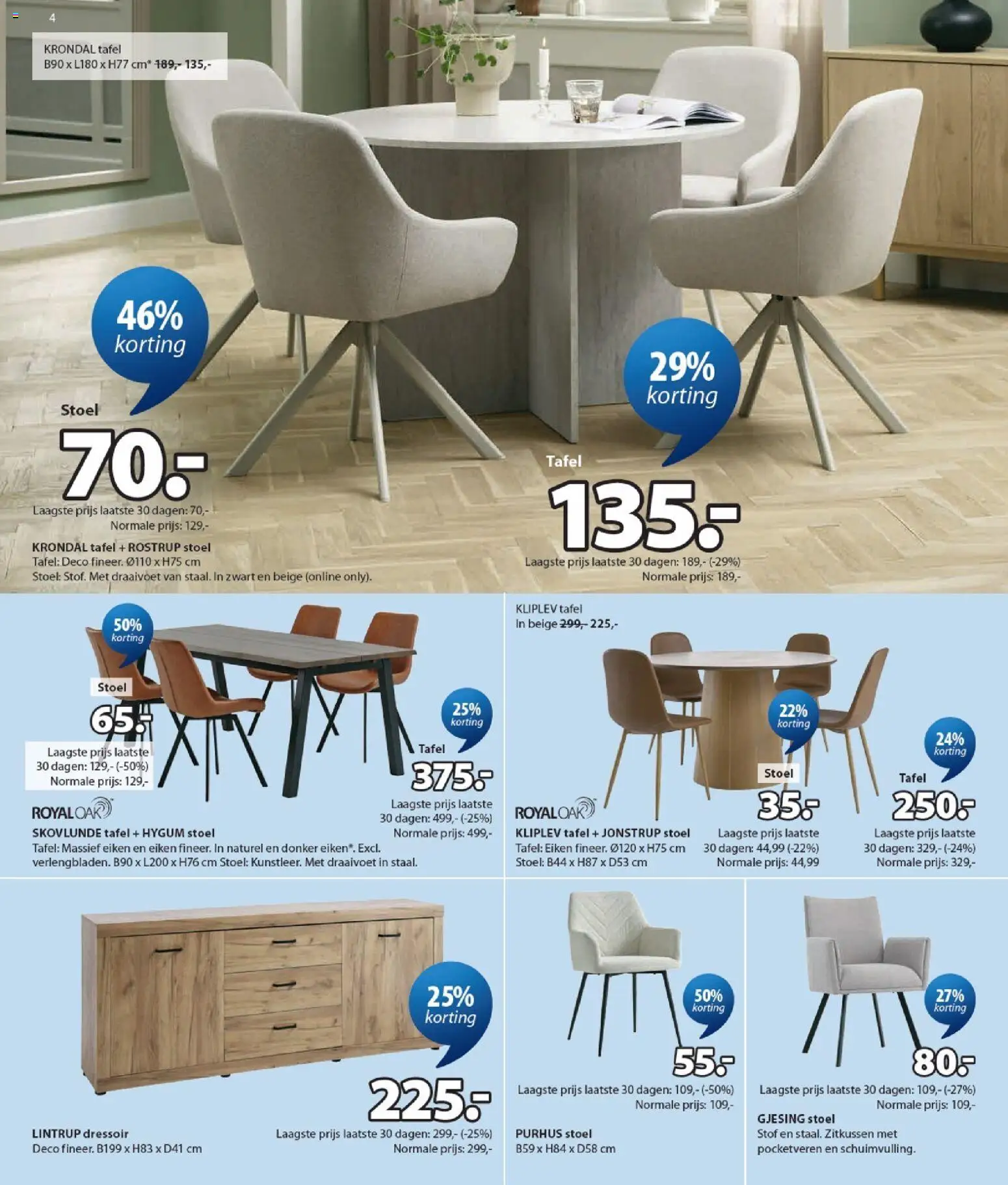 {H1} | Pagina: 4 | Producten: Tafel, Stoel, Dressoir