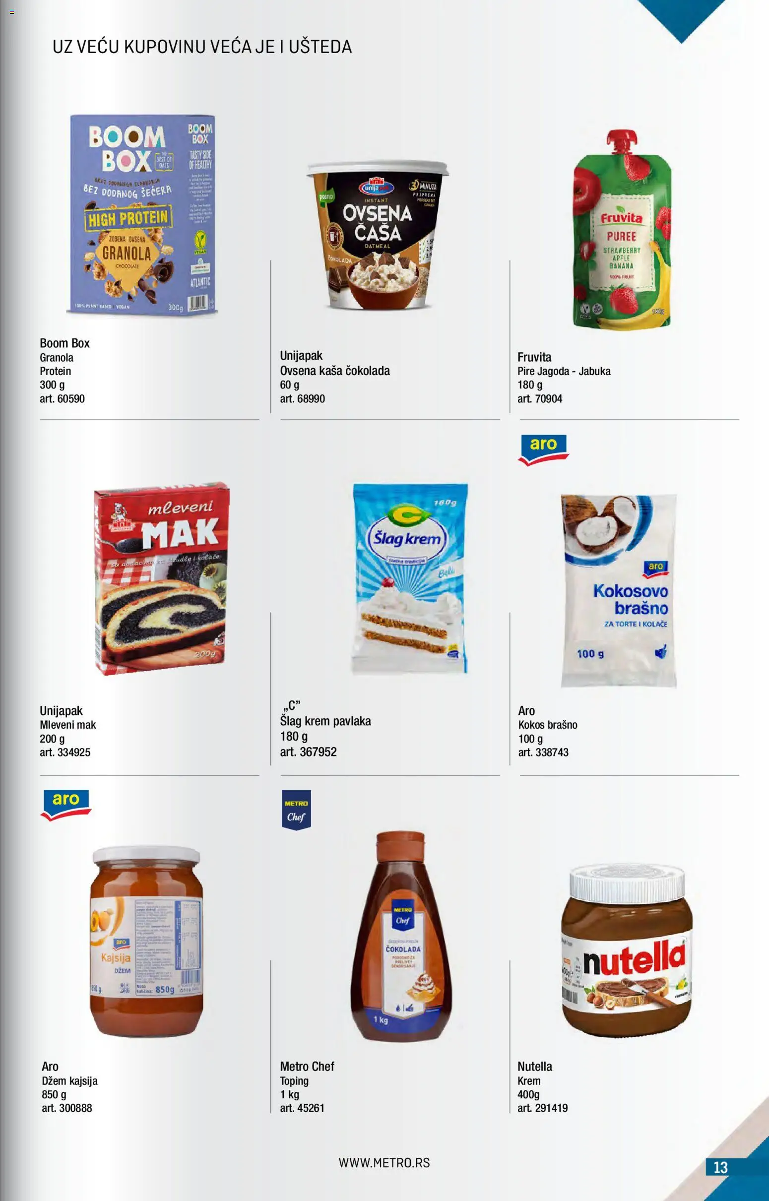 Metro katalog - važi od 01.06.2026 | Strana: 13 | Proizvode: Banana, Šlag, Dzem, Kokosovo brašno