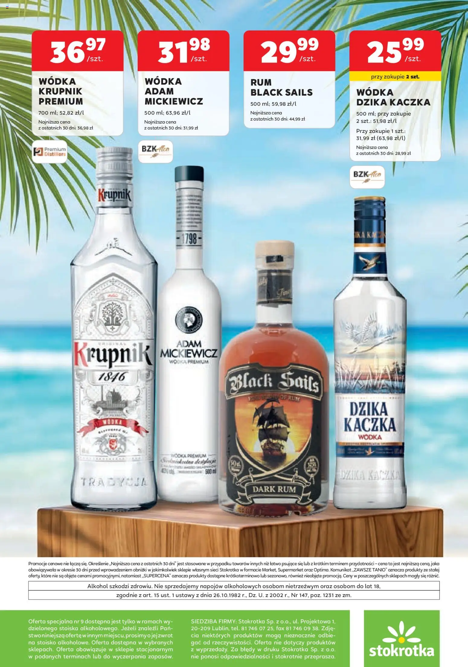 Stokrotka gazetka - Oferta alkoholowa od 06.08.2026 | Strona: 16 | Produkty: Stokrotka, Kaczka, Rum, Wódka