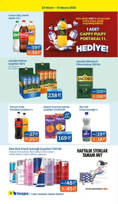 20.04.2026 tarihinden itibaren geçerli olan Tespo kataloğu önizlemesi | Sayfa: 10 | Ürünler: Kahve, Portakal, Enerji içeceği, Sprite