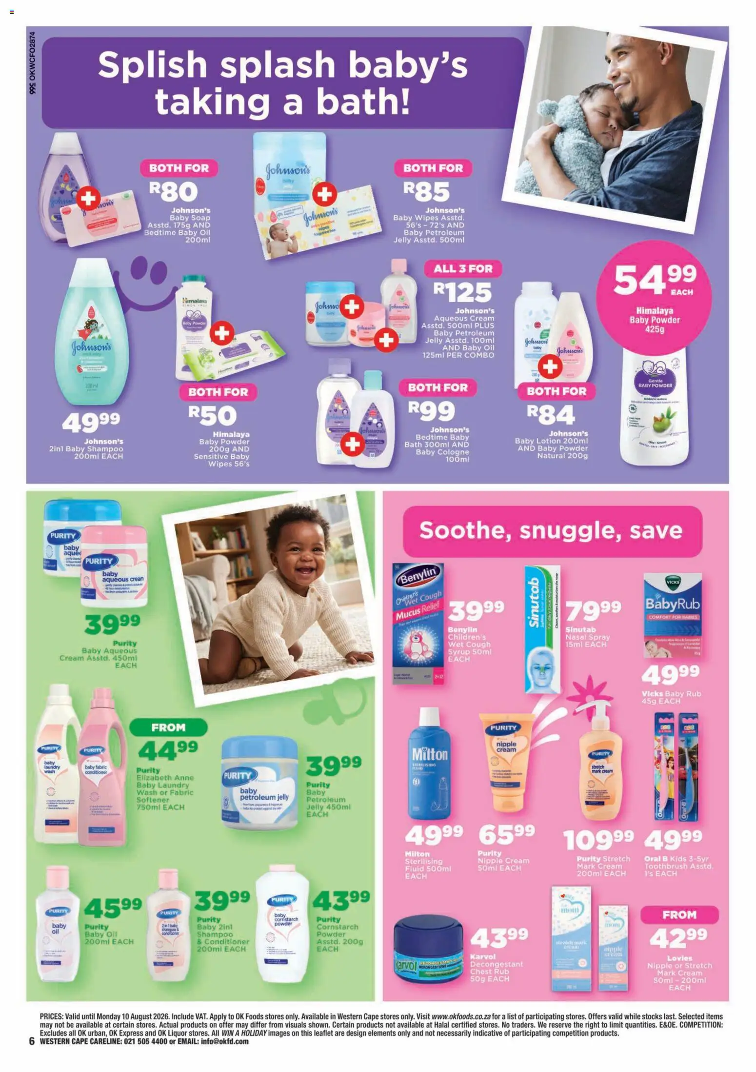 New OK Foods catalogue – valid from 24/07/2026 | Page: 6 | Products: Bath, Powder, Syrup, Toothbrush