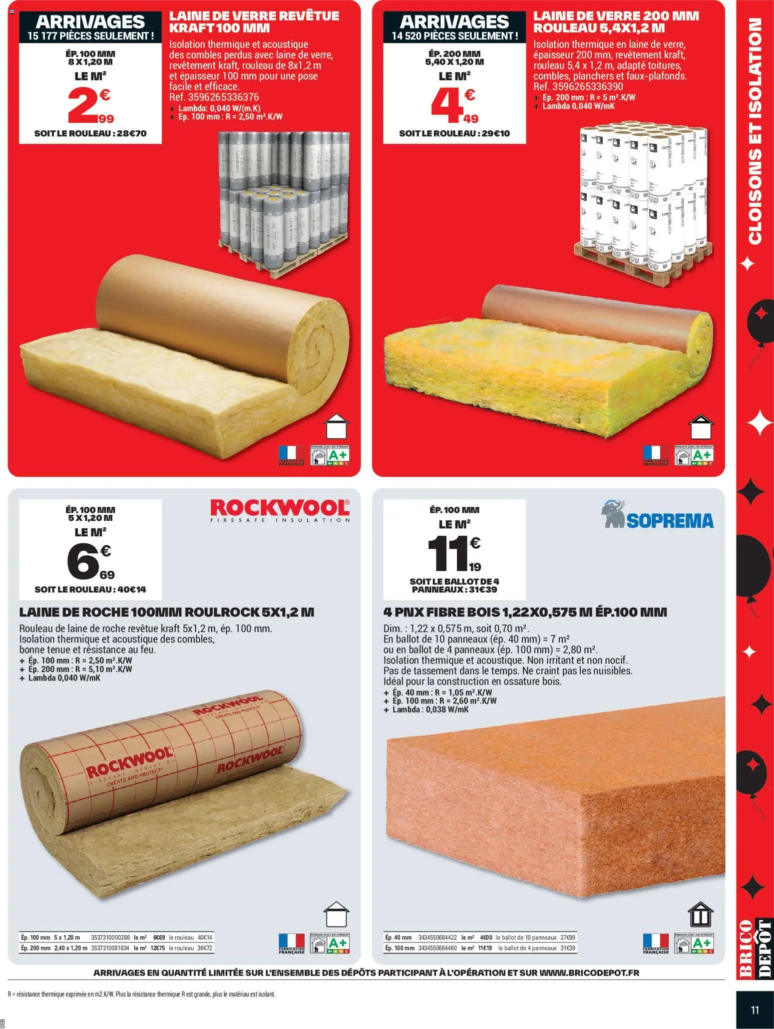 {H1} | Page: 11 | Produits: Laine de verre, Rouleau