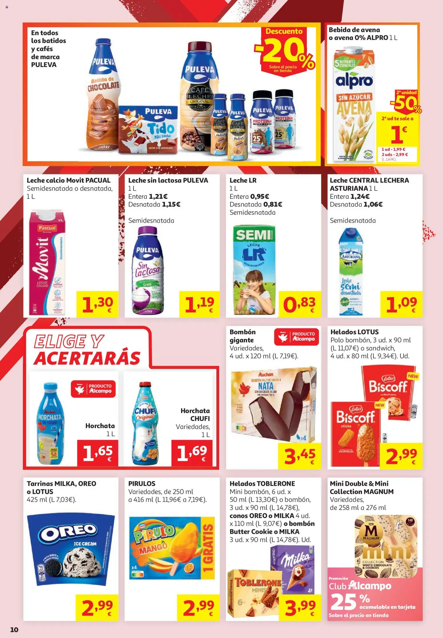 Alcampo - HP Nacional │ válido desde el 16.06.2026 | Página: 10 | Productos: Leche sin lactosa, Café, Té, Ρούτερ