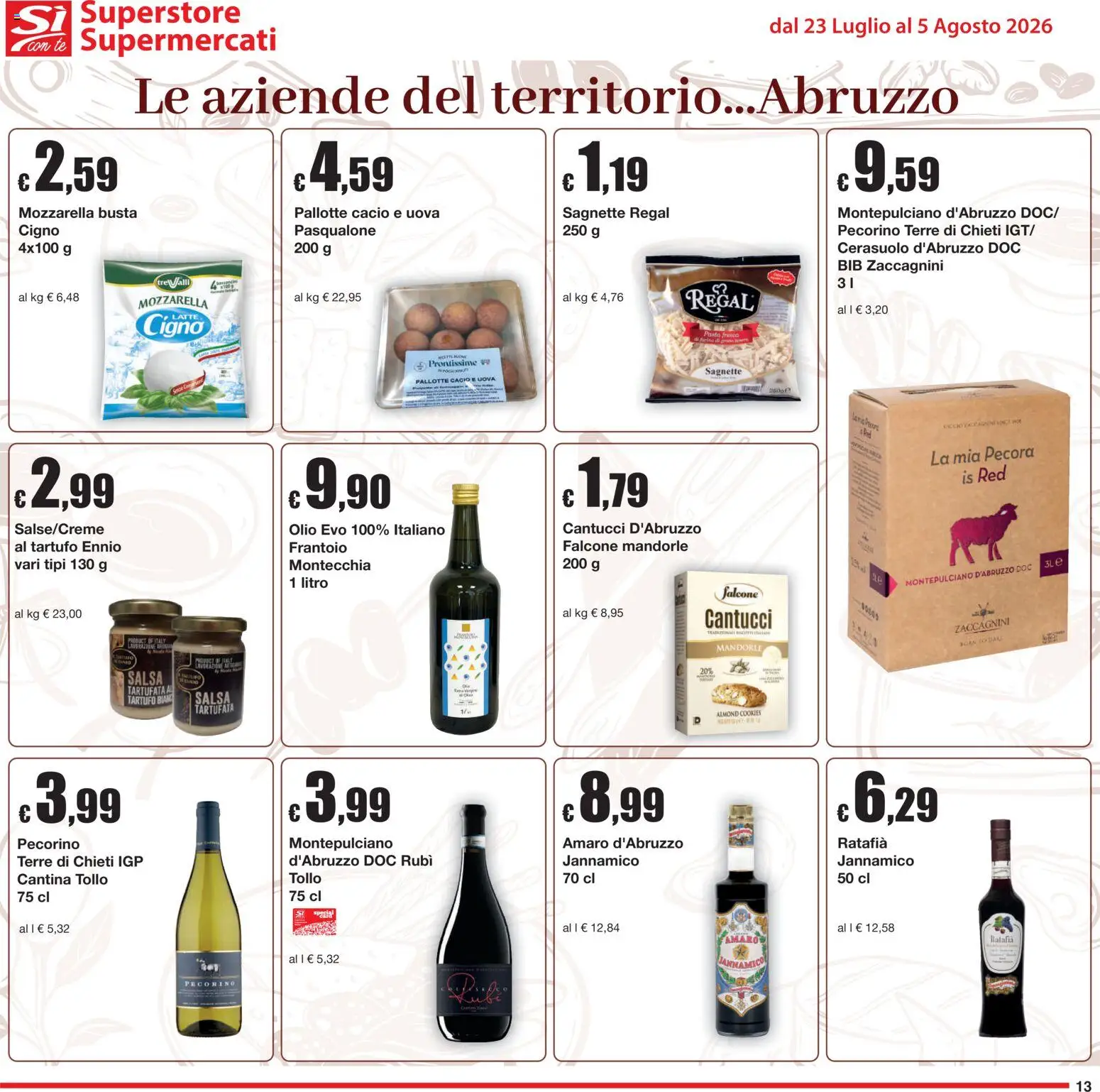 Volantino Sì con Te del 23/07/2026 | Pagina: 13 | Prodotti: Tartufo, Tè, Olio, Mandorle