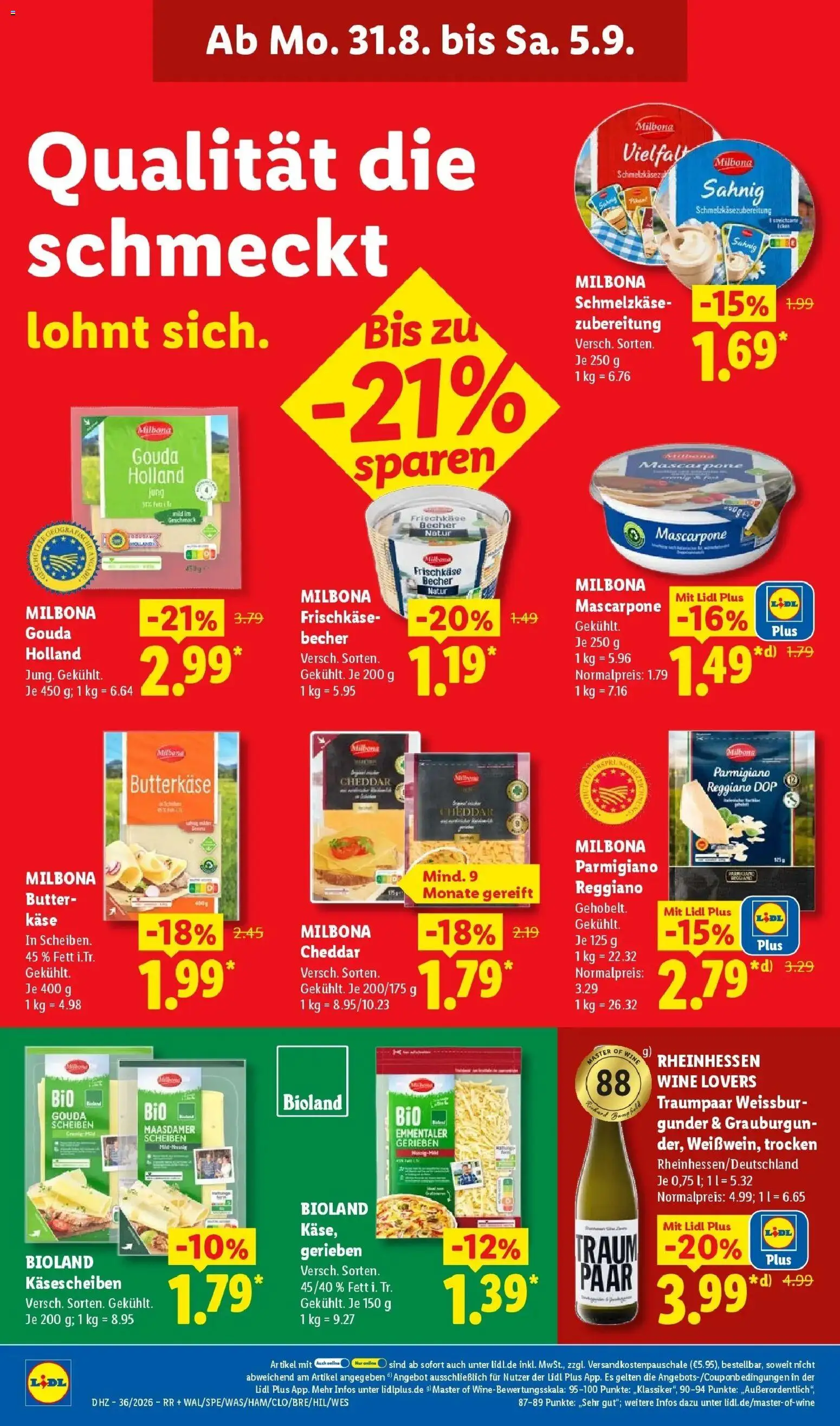 Lidl Prospekt Zülpich (ab 31.08.2026) zum Blättern » Angebote | Seite: 24 | Produkte: Butter, Käse, Mascarpone, Gouda