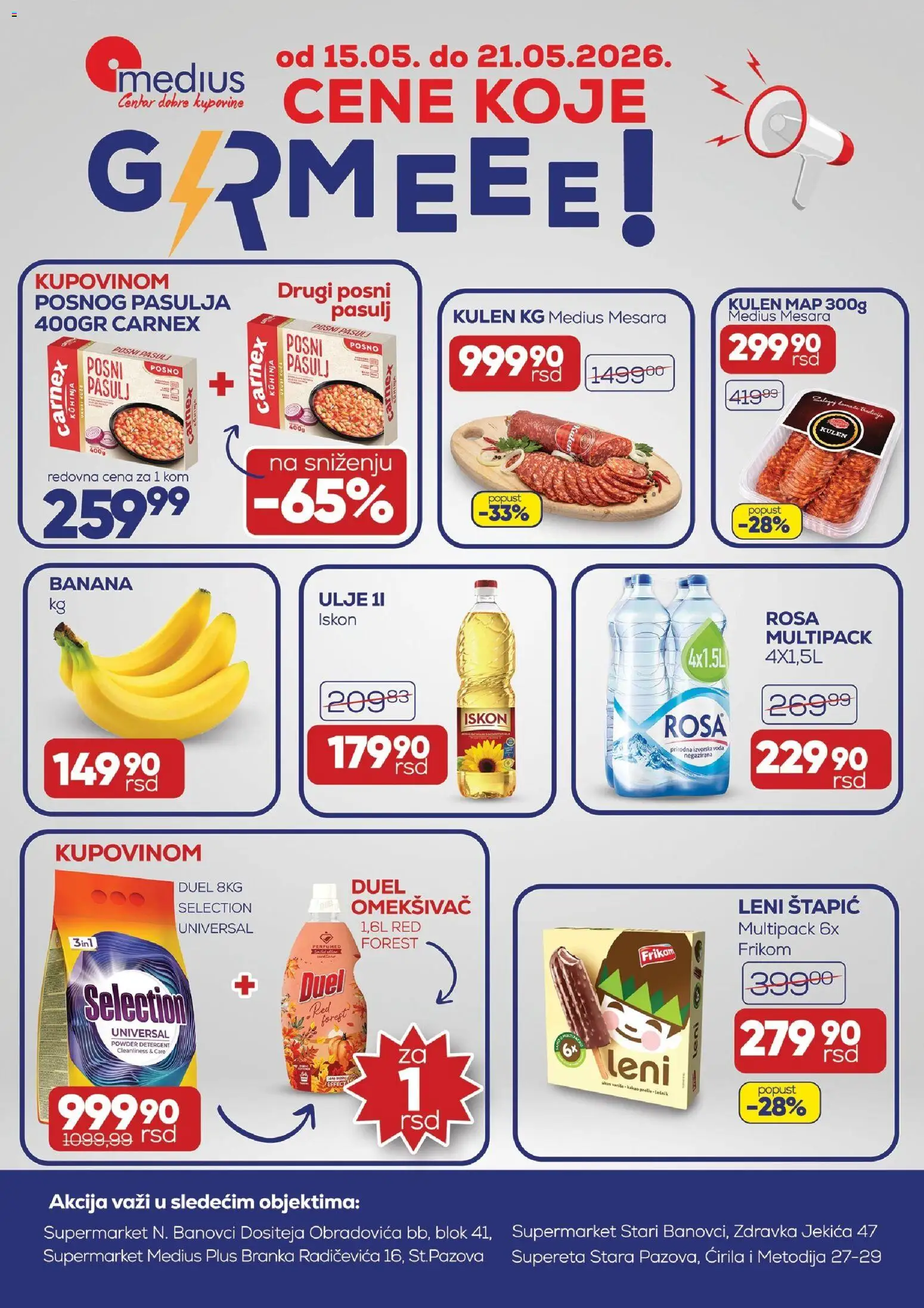 Medius katalog - važi od 15.05.2026 | Strana: 1 | Proizvode: Banana, Pasulj, Kuhinja, Ulje