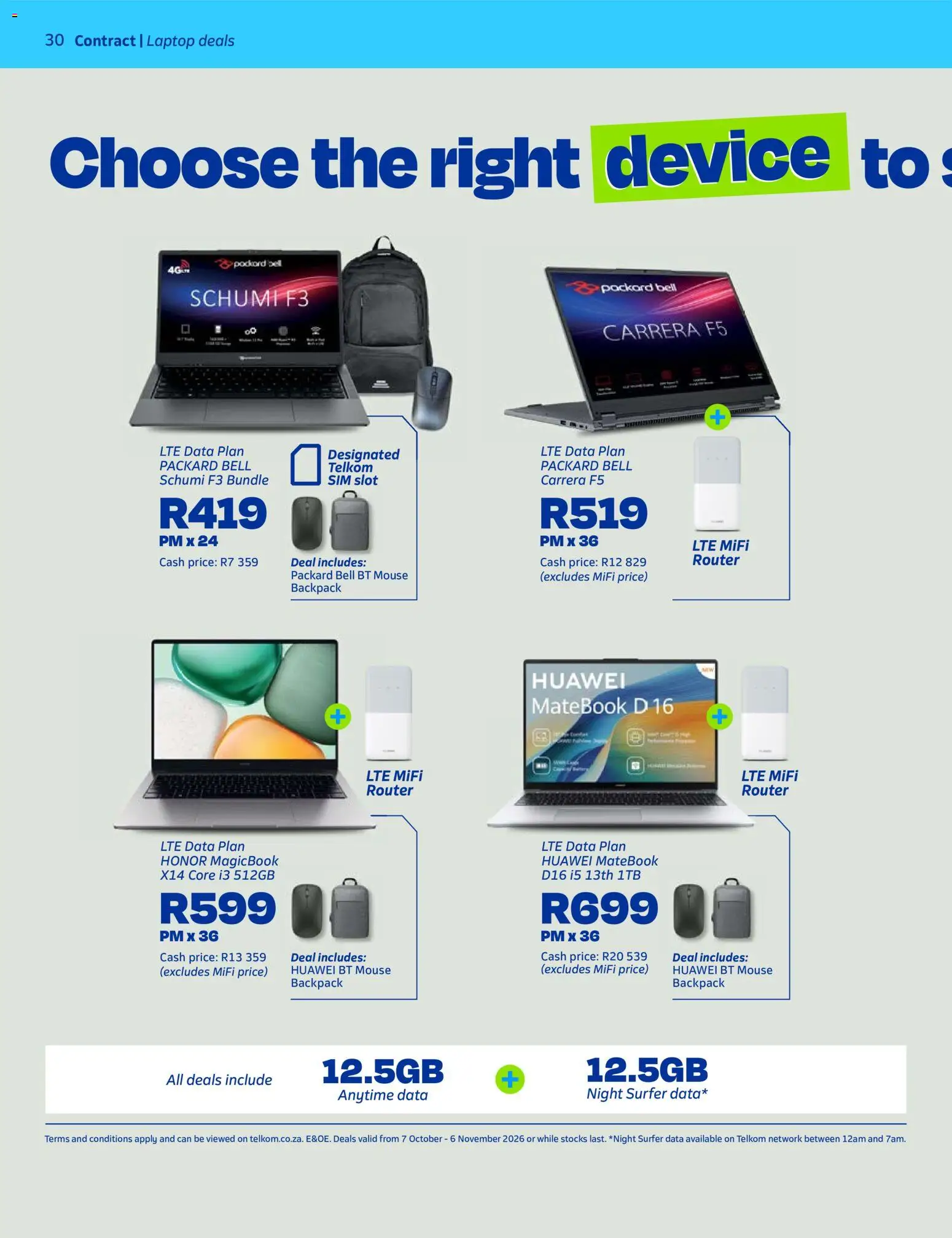 New Telkom catalogue – valid from 07/10/2026 | Page: 30 | Products: Data, Router, Backpack, Laptop