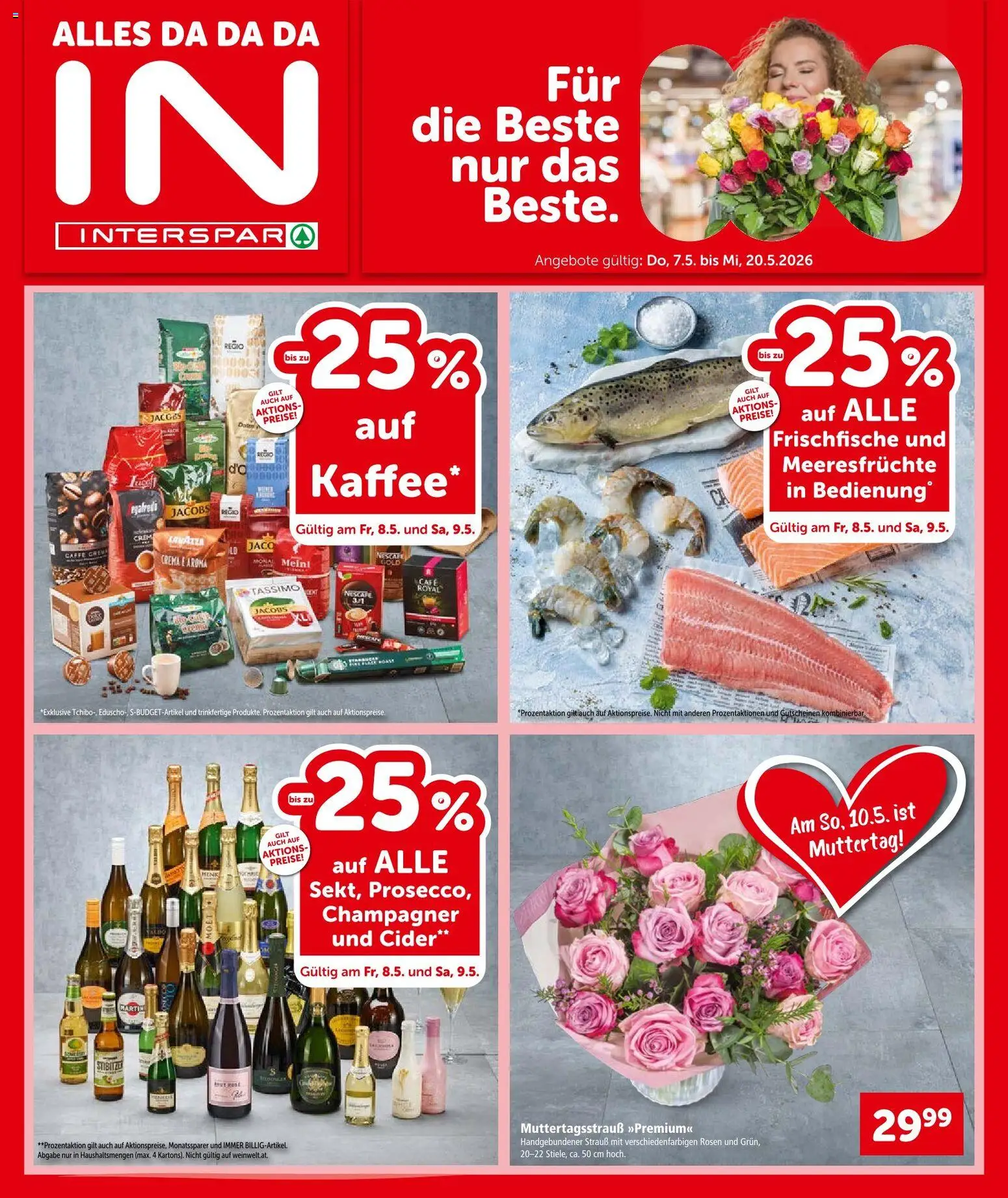 Interspar Flugblatt - Osttirol gültig ab 07.05.2026 | Seite: 1 | Produkte: Meeresfrüchte, Kaffee