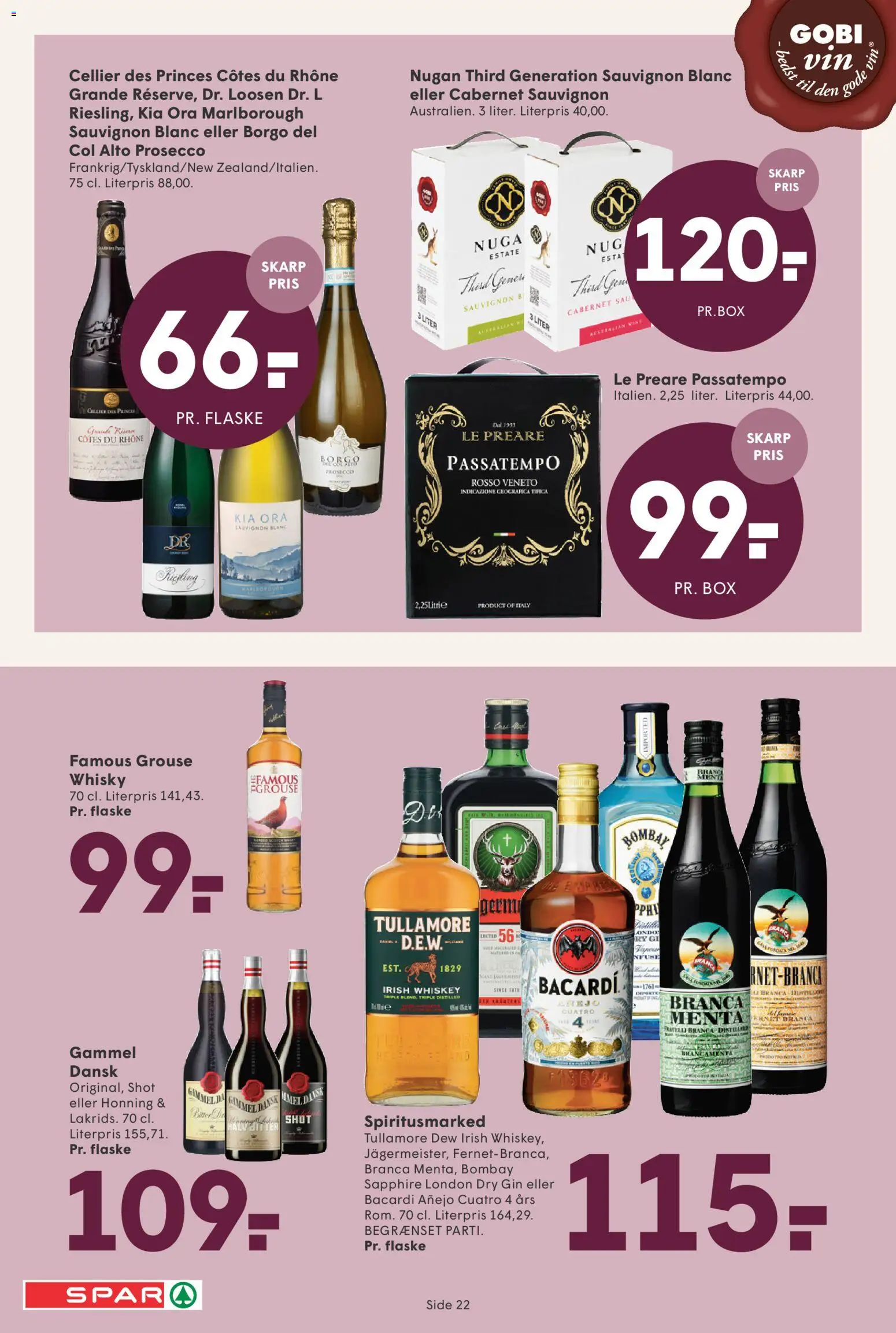 Spar tilbudsavis – gyldig fra 18/09/2026 | Side: 23 | Produkter: Vin, Gin, Whisky, Honning
