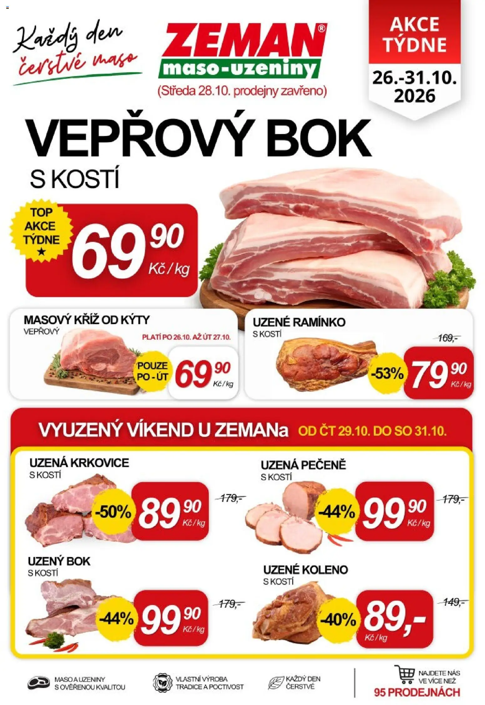 Prodejny Zeman leták - Praha, Dačice, Jindřichův Hradec od 26.10.2026 | Strana: 1