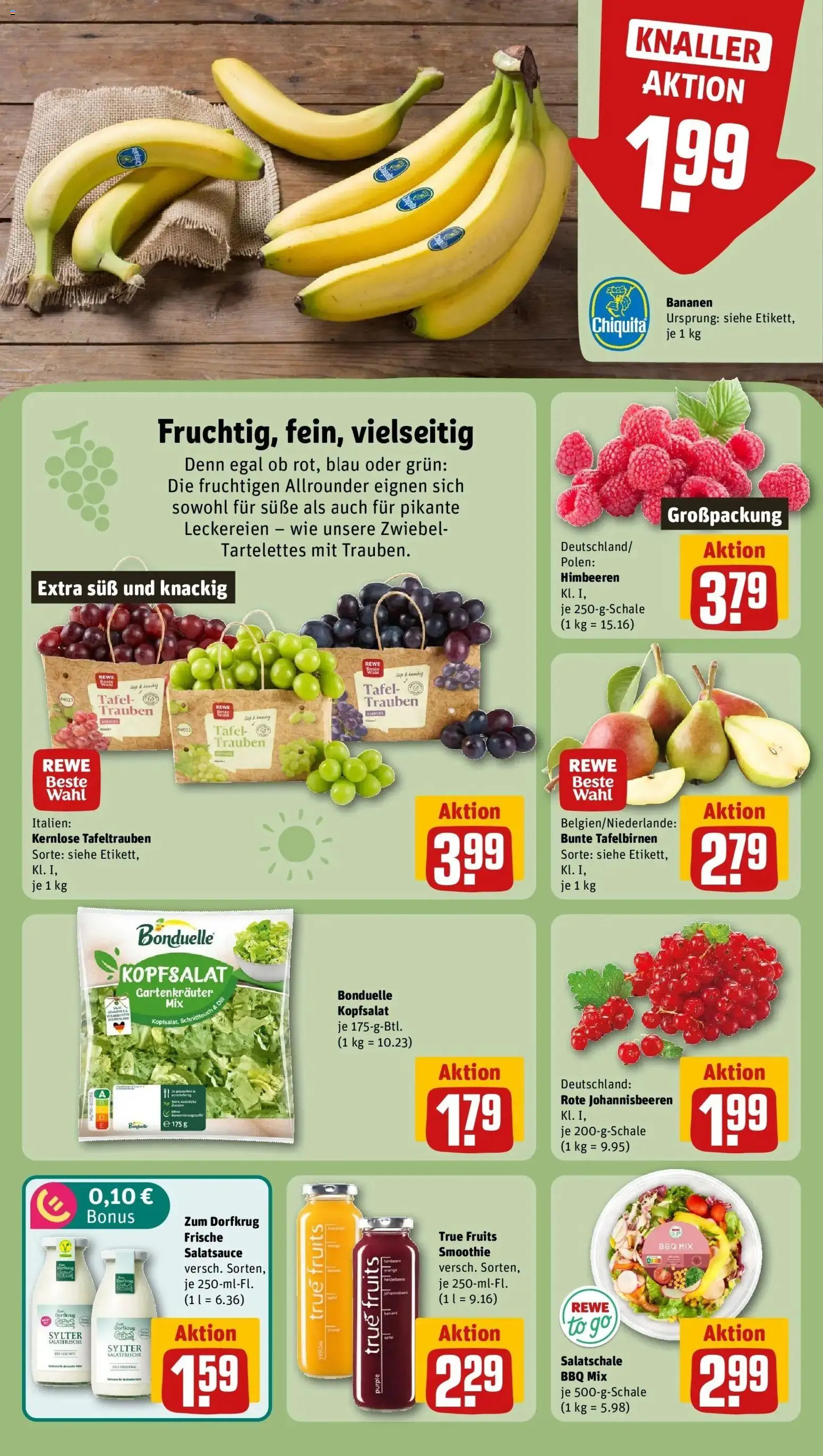 REWE Prospekt ab 31.08.2026 zum Blättern » Angebote | Seite: 6 | Produkte: Himbeeren, Trauben, Bananen