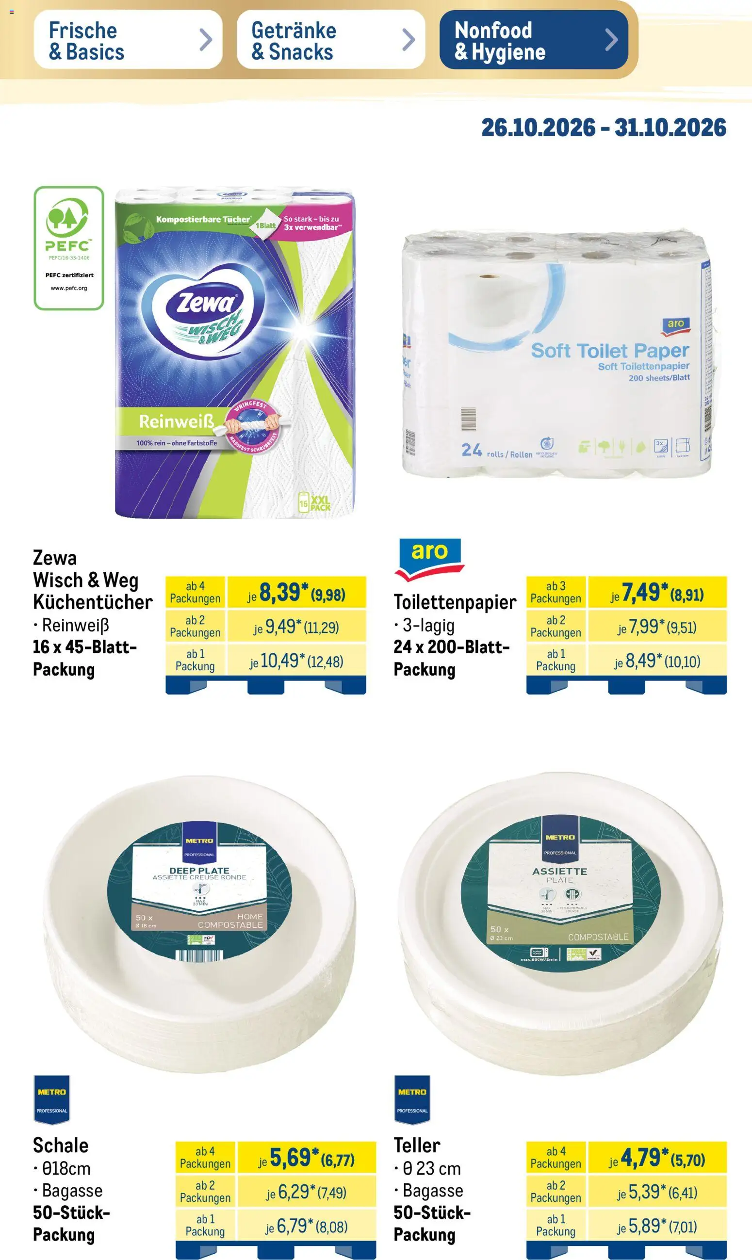 Metro NonFood-Angebote – gültig ab 26.10.2026 | Seite: 13 | Produkte: Zewa, Toilettenpapier