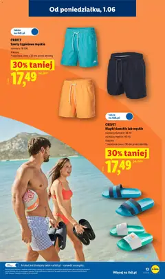 Pogląd oferty "CRIVIT Szorty kąpielowe męskie, rozmiary: M-XXL, 4 kolory, * najniższa cena z 30 dni przed obniżką" - ważna od 01.06.2026 | Strona: 15 | Produkty: Szorty, Klapki, Klapki damskie