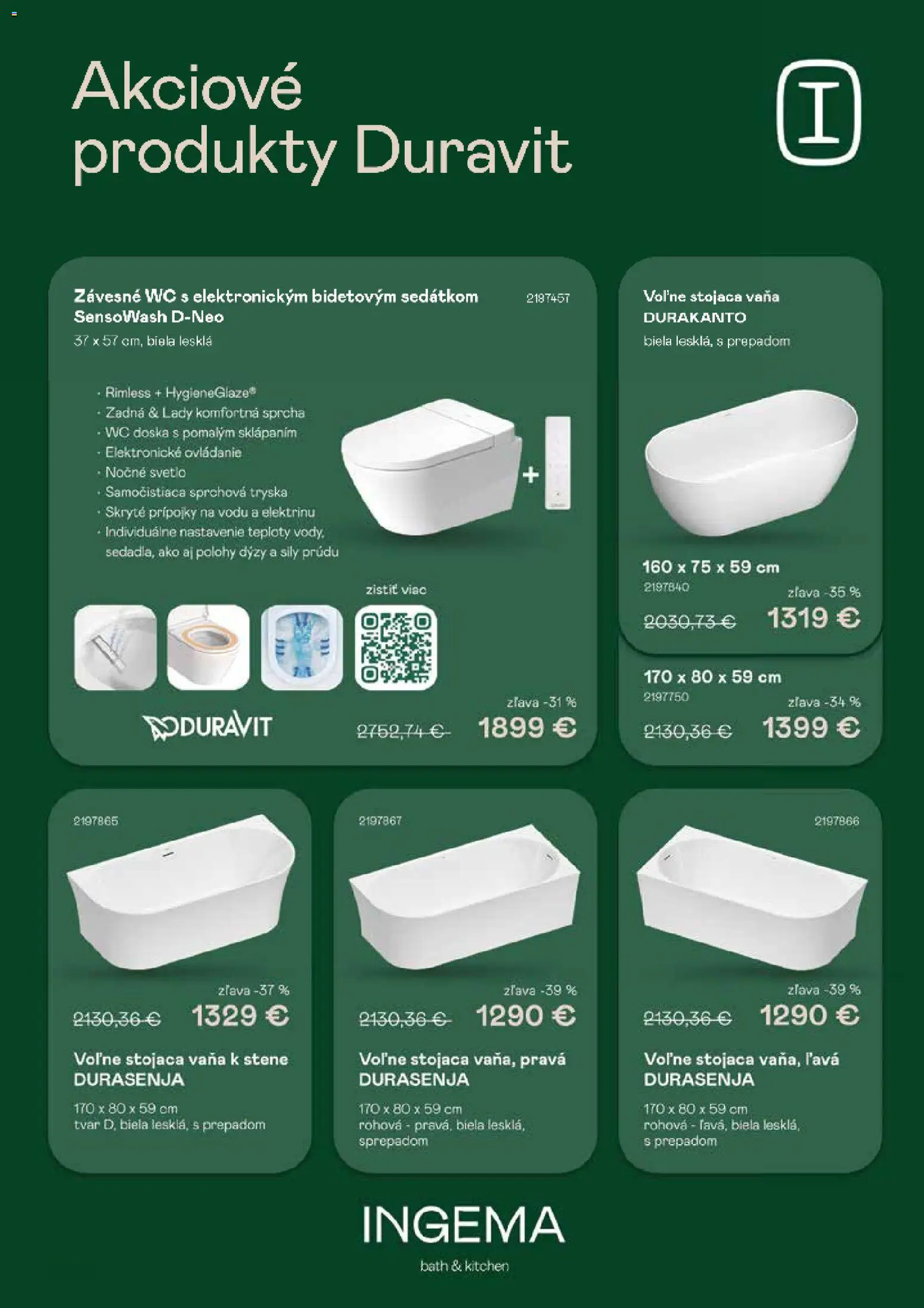 Nové Ingema akcie – leták je platný od 29.10.2025 | Strana: 15 | Produkty: Vaňa, Nočné svetlo, Svetlo, Wc