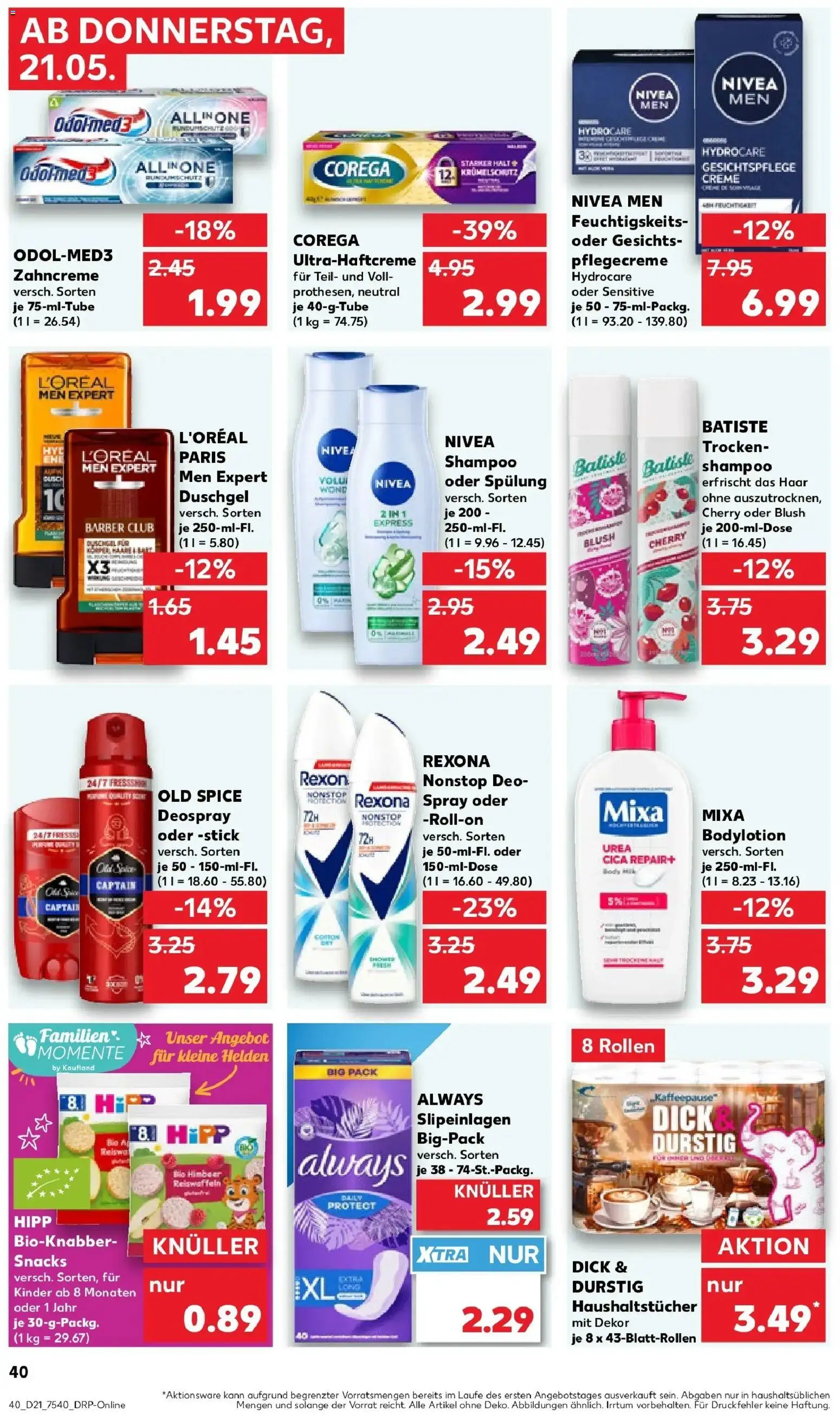 Kaufland Prospekt Oranienburg – gültig ab 18.05.2026 | Seite: 45 | Produkte: Shampoo, Creme, Duschgel, Deospray