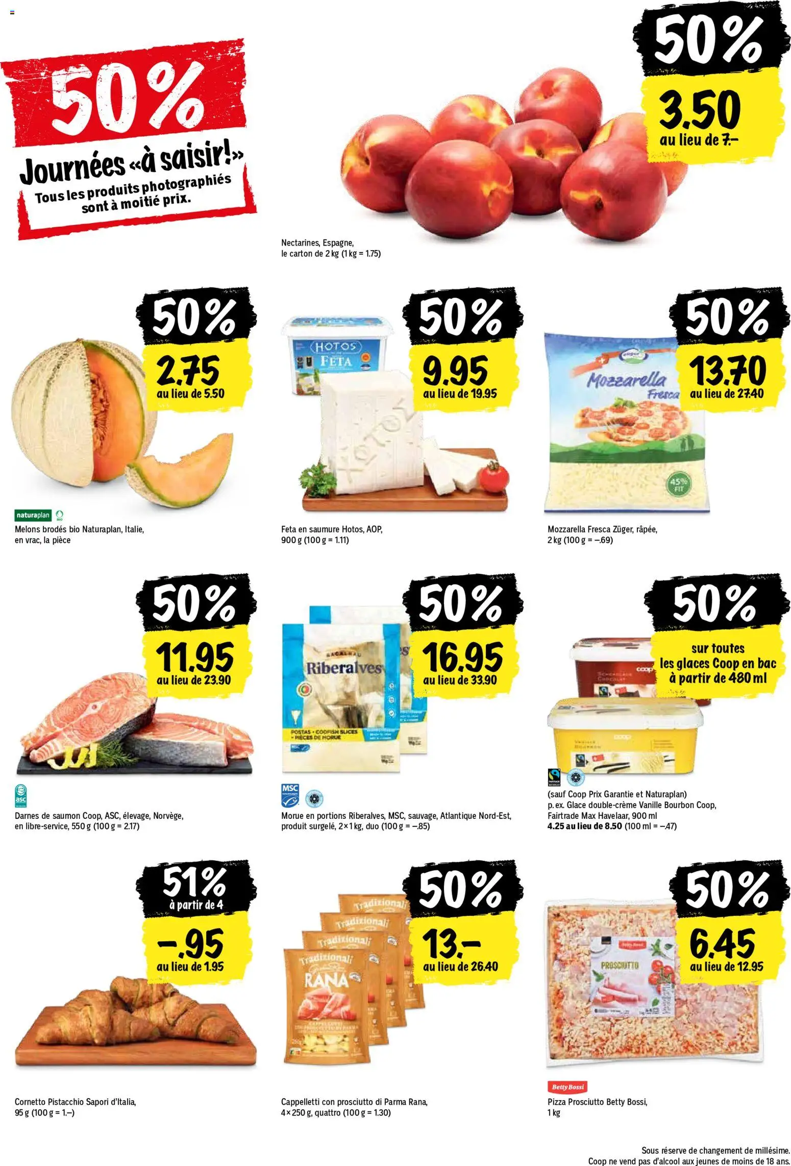 Coop aktionen FR – gültig ab 06.08.2026 | Seite: 22 | Produkte: Feta, Pizza, Bourbon, Pasta