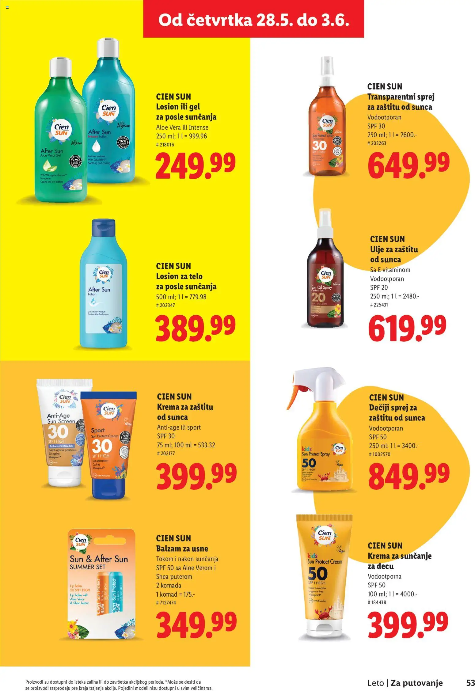 Lidl katalog - važi od 28.05.2026 | Strana: 53 | Proizvode: Balzam, Krema, Ulje, Krema za sunčanje
