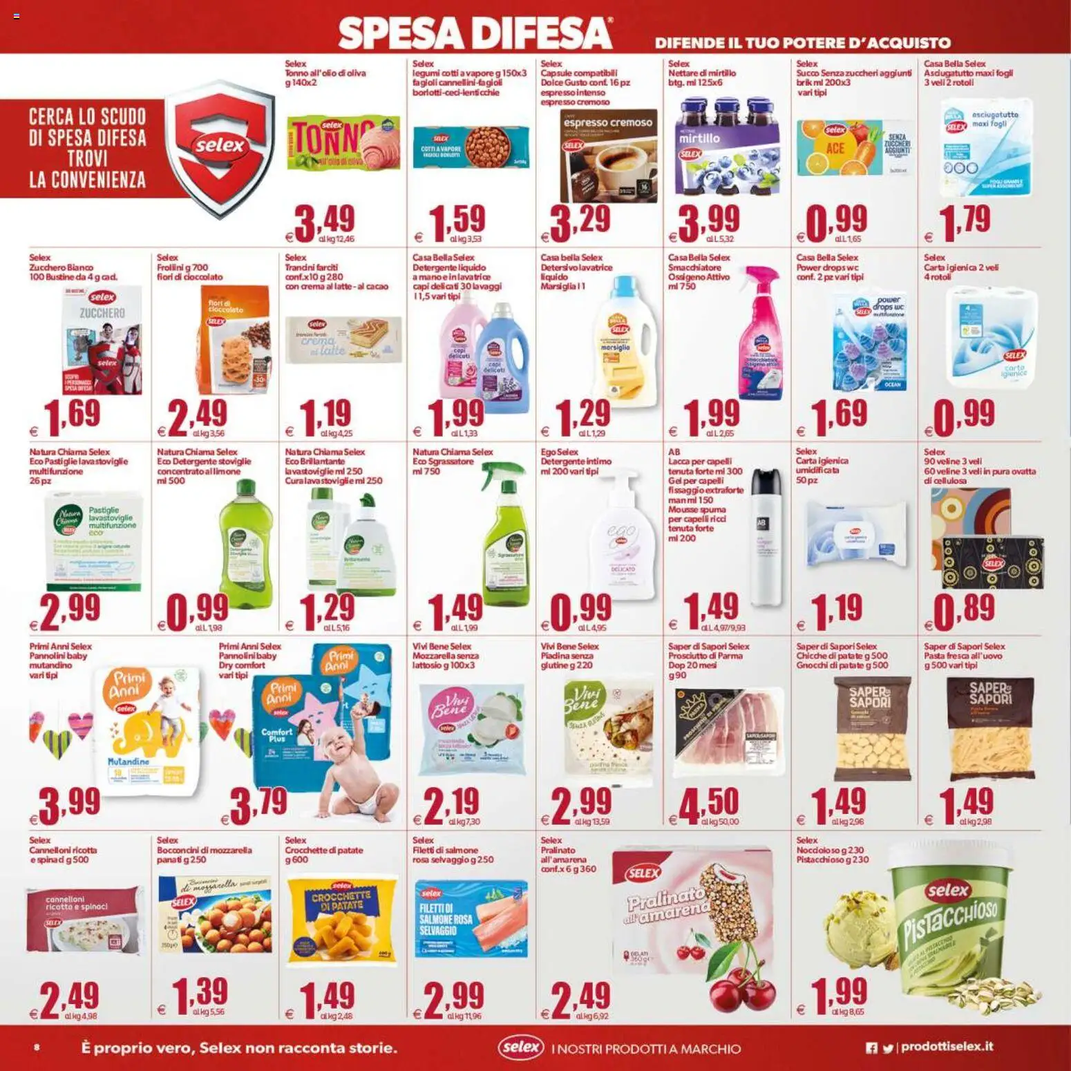 Volantino Elite Supermercati del 04/09/2026 | Pagina: 8 | Prodotti: Detergente intimo, Lavatrice, Tonno, Amarena