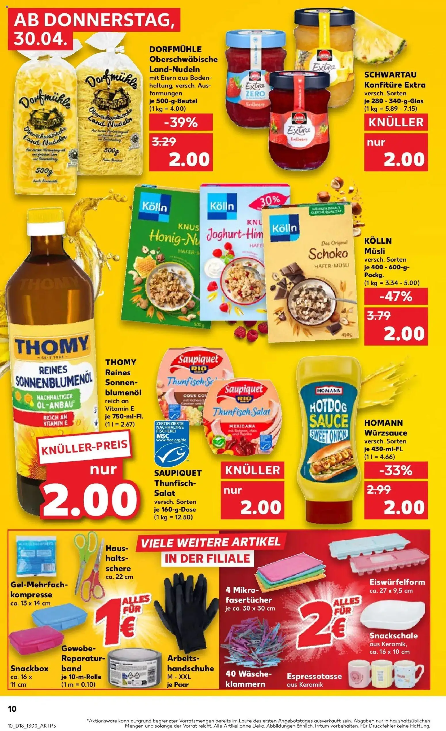 Kaufland Prospekt Borken	 – gültig ab 30.04.2026 | Seite: 10 | Produkte: Musli, Kolln musli, Pasta, Handschuhe