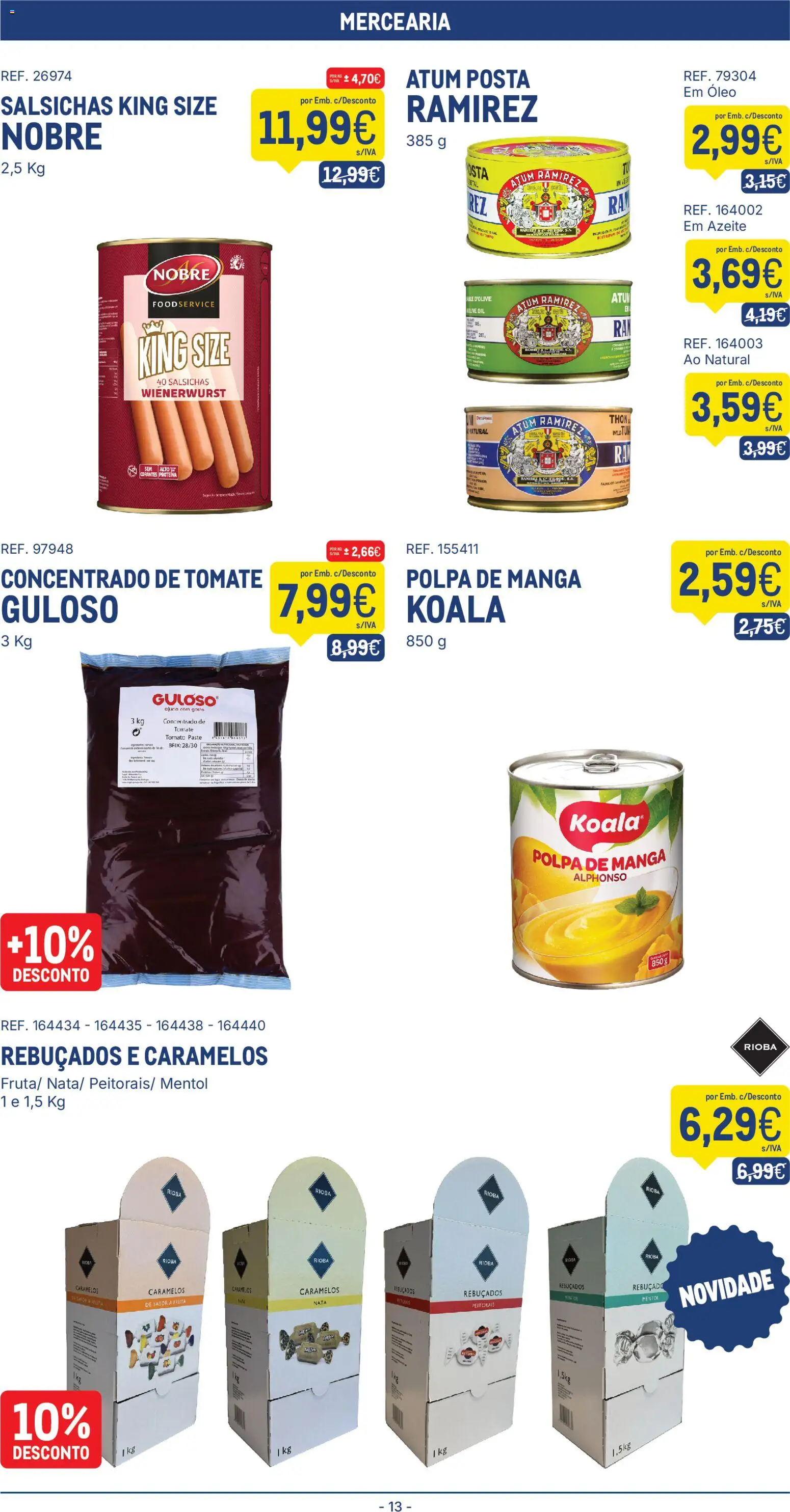Makro folheto │ válido de 07/07/2026 | Página: 13 | Produtos: Atum, Rebuçados, Nata, Tomate