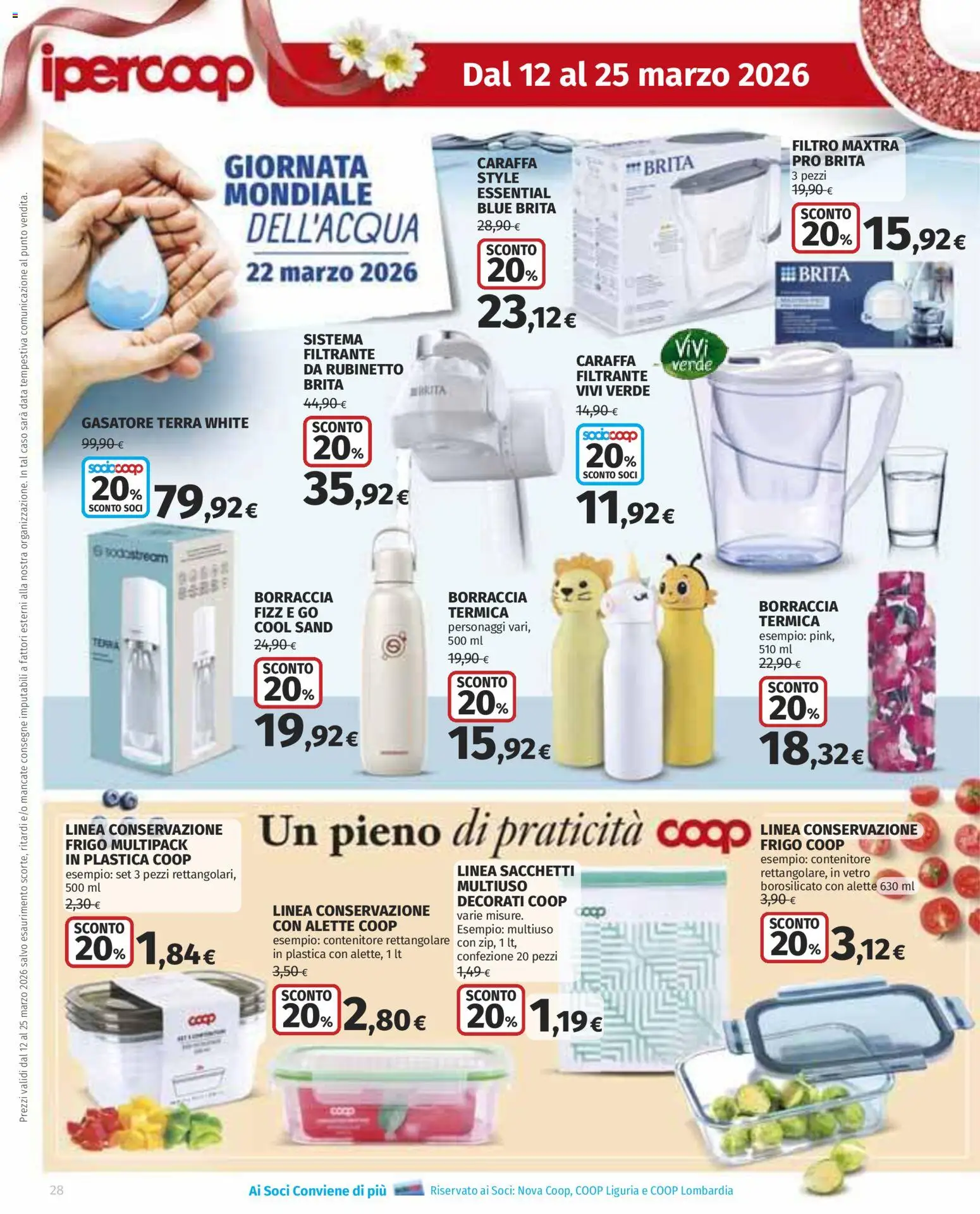 Volantino Ipercoop del 12.03.2026 | Pagina: 28 | Prodotti: Data, Contenitore, Borraccia, Terra