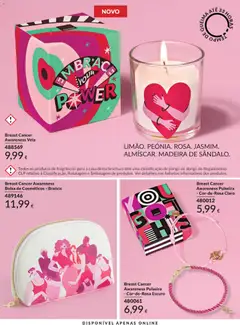 Pré-visualização Breast Cancer Awareness Pulseira - Cor-de-Rosa Claro, Pulseira cor-de-rosa claro com um pendente em forma de coração dourado. válido de 01.06.2026 | Página: 199 | Produtos: Pulseira, Bolsa