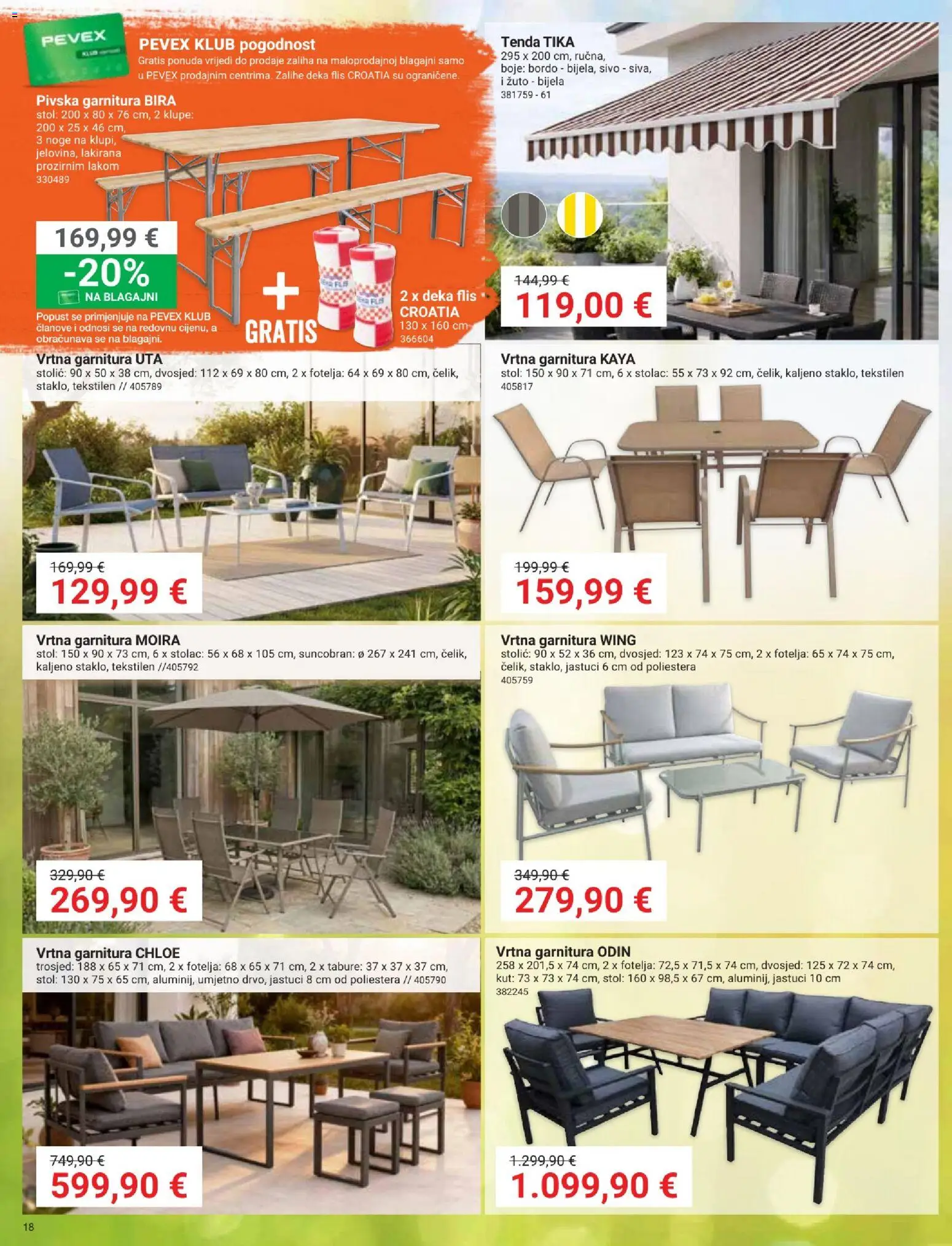 Pevex katalog | vrijedi od 03.04.2026 | Stranica: 18 | Proizvodi: Fotelja, Stolić, Tabure, Dvosjed