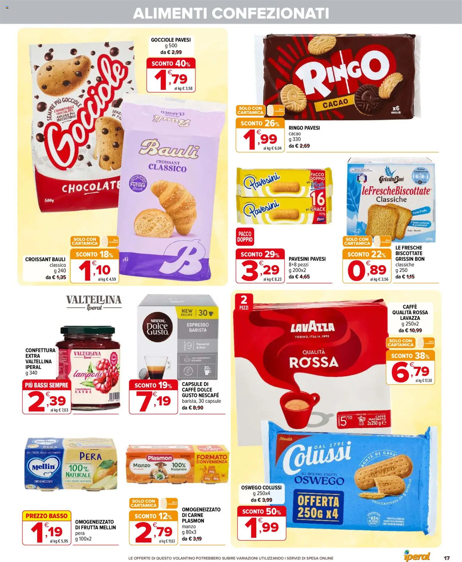 Volantino Iperal del 14/10/2026 | Pagina: 17 | Prodotti: Pere, Basso, Cacao, Lavazza