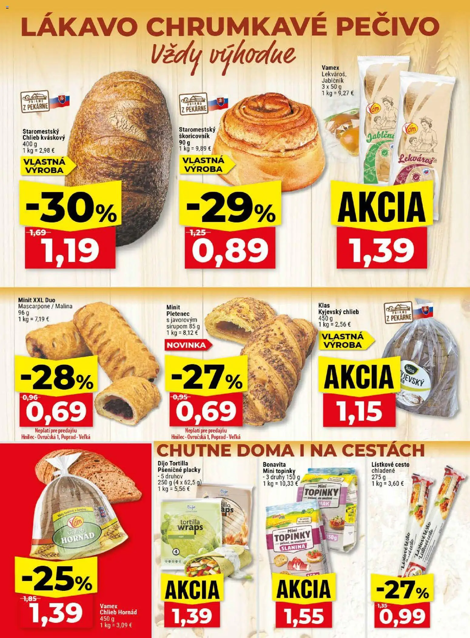 Nové Klas akcie – leták je platný od 04.05.2026 | Strana: 8 | Produkty: Chlieb, Tortilla, Slanina, Lístkové cesto