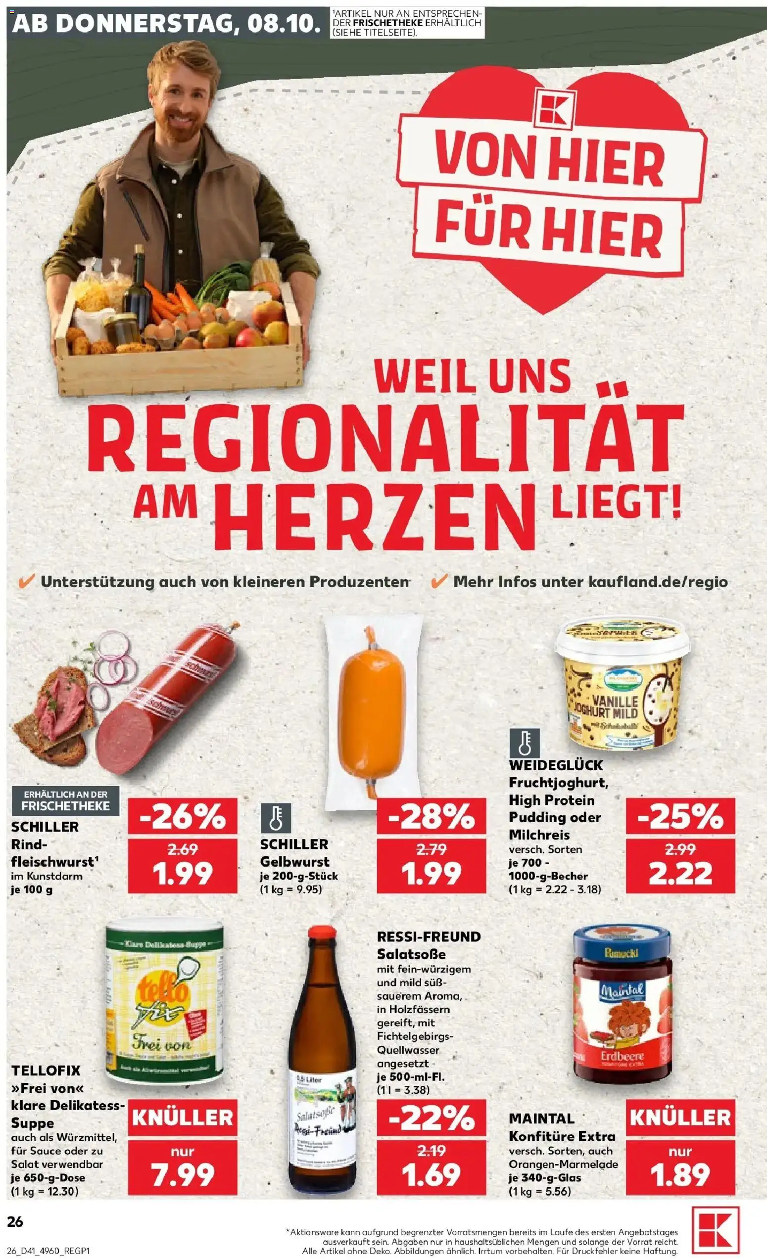 Prospekt Kaufland ab 08.10.2026 » Angebote Online zum Blättern | Seite: 26 | Produkte: Joghurt, Pudding, Salat
