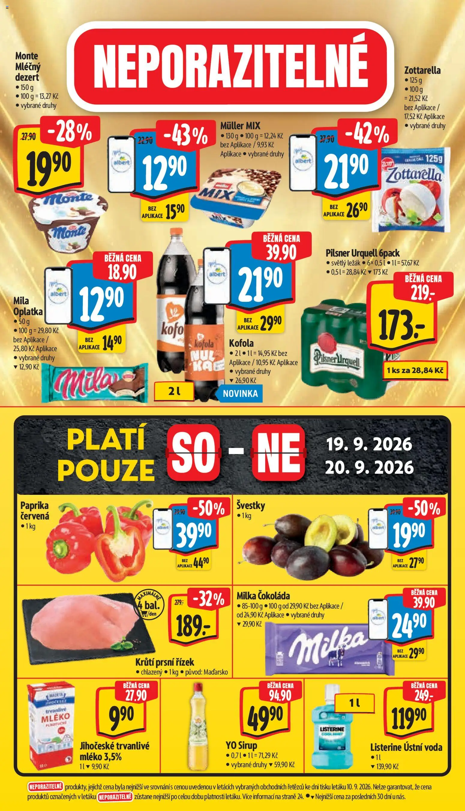 Albert leták - Supermarket -  	Frenštát pod Radhoštěm od 16.09.2026 | Strana: 8 | Produkty: Čokoláda milka, Milka, Sirup YO, Dezert