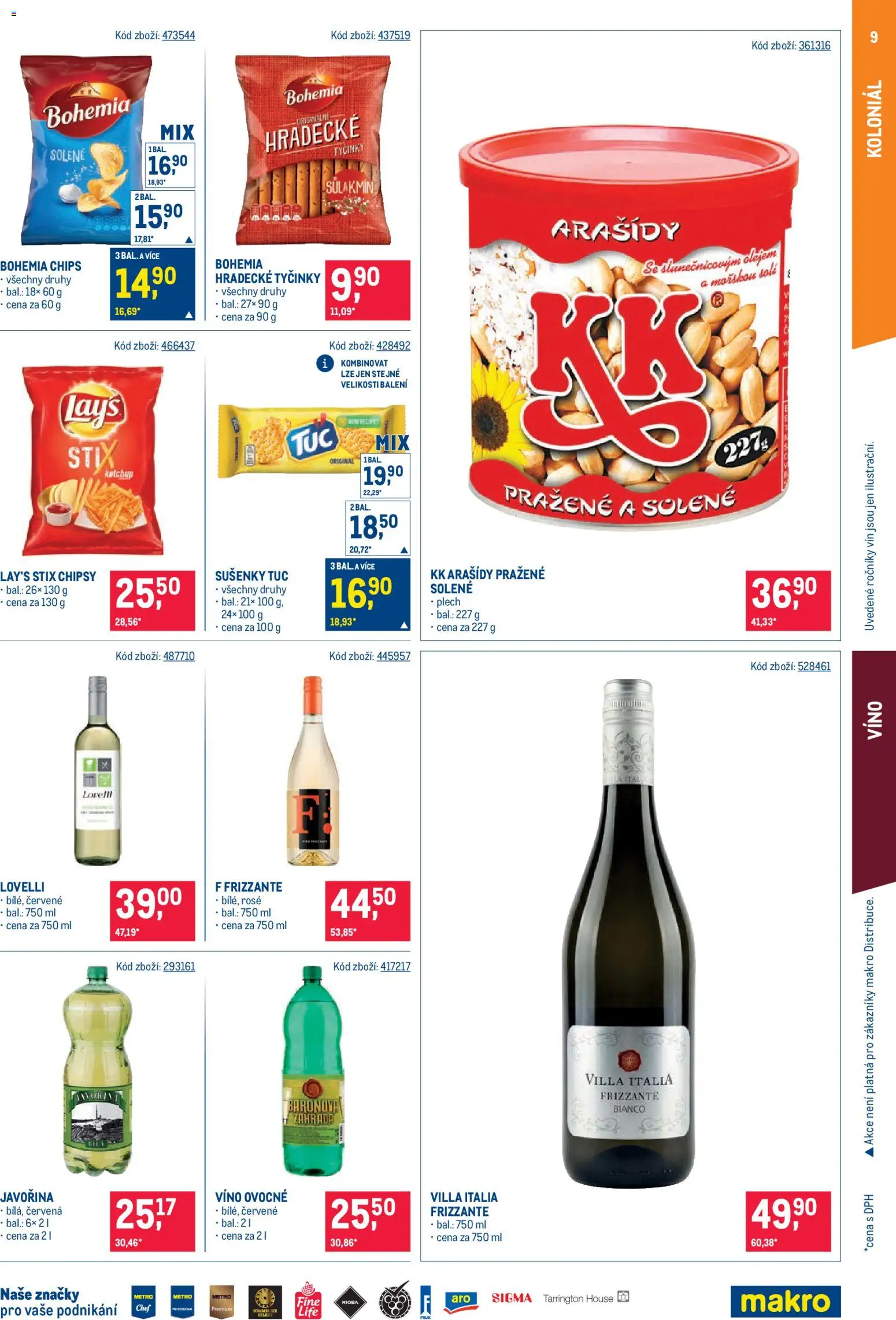 Makro leták - Maloobchod od 20.05.2026 | Strana: 9 | Produkty: Víno, Tyčinky, Lay's, Chipsy