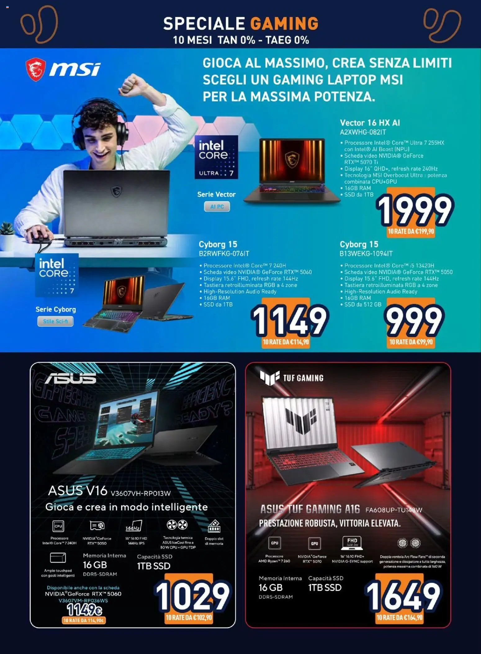 Volantino Unieuro del 25/09/2026 | Pagina: 4 | Prodotti: Laptop, Tastiera, Video, Audio