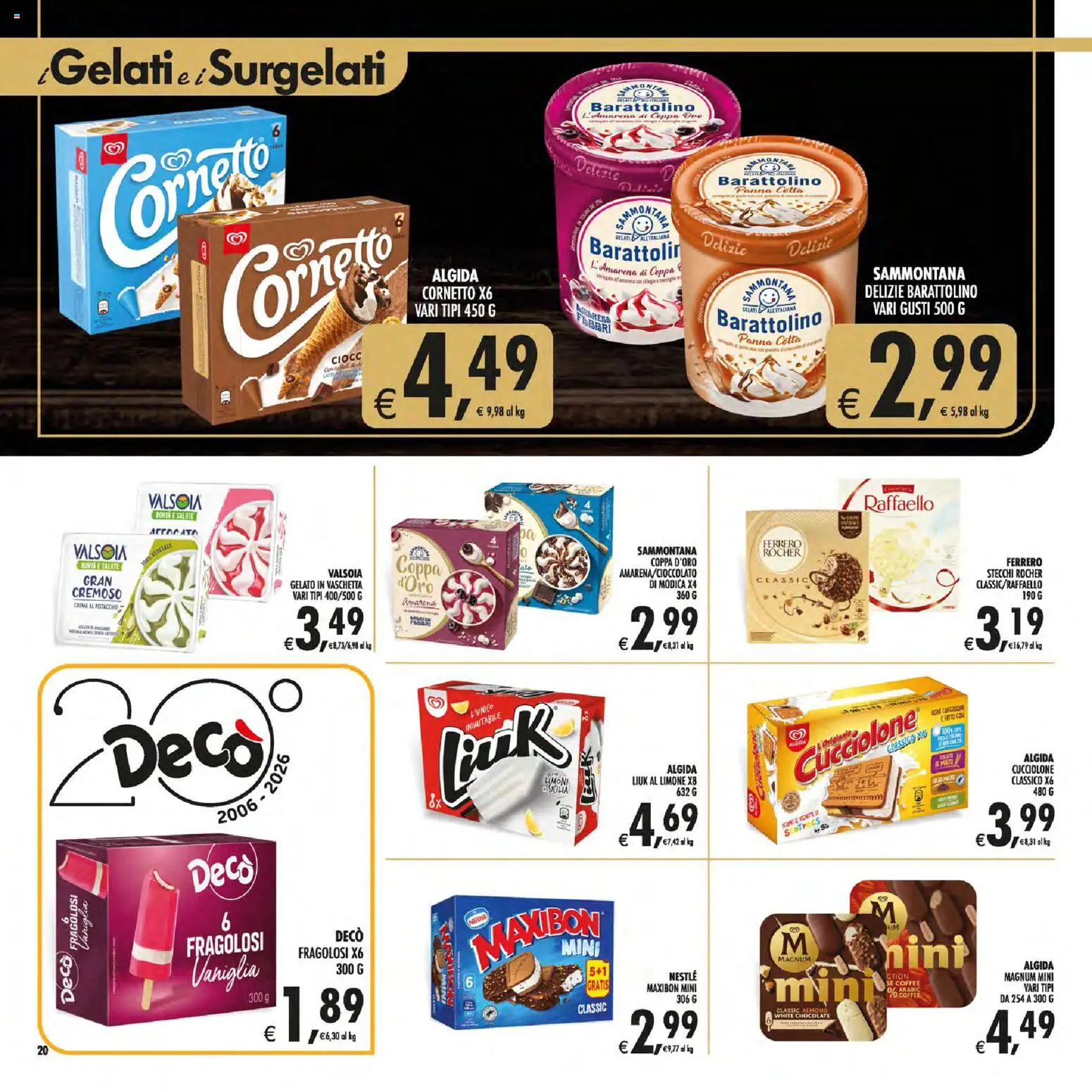 Volantino Decò del 21/08/2026 | Pagina: 20 | Prodotti: Panna, Magnum, Gelato, Limoni