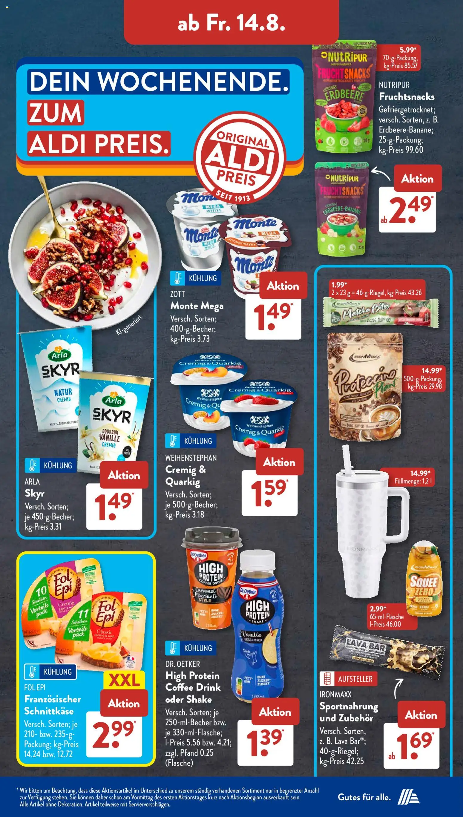 Aldi Süd Prospekt – gültig ab 10.08.2026 | Seite: 18 | Produkte: Taschen, Bad, Laufschuhe, Milram