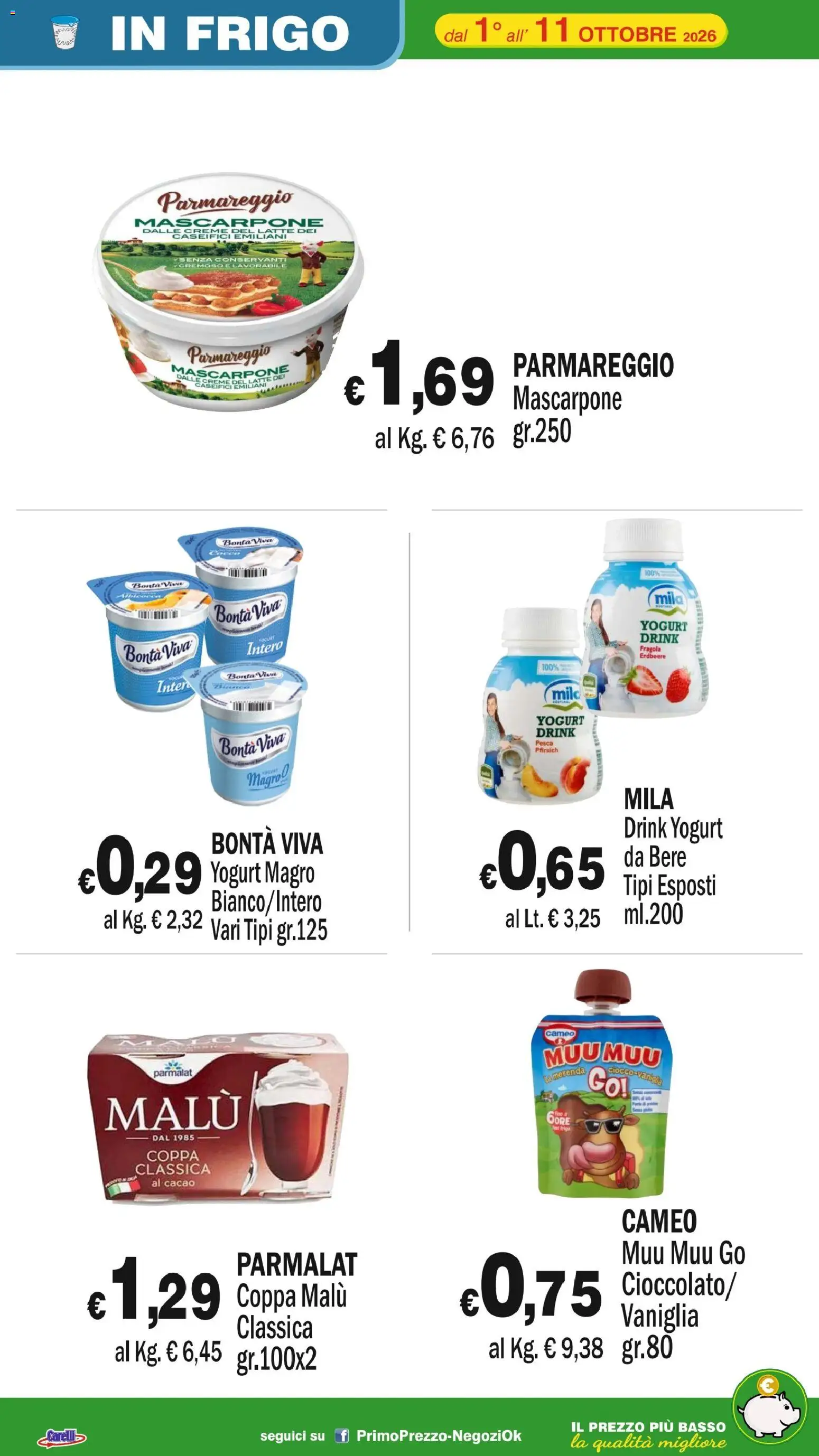 Volantino Primo Prezzo del 01/10/2026 | Pagina: 46 | Prodotti: Vaniglia, Yogurt, Pesca, Basso