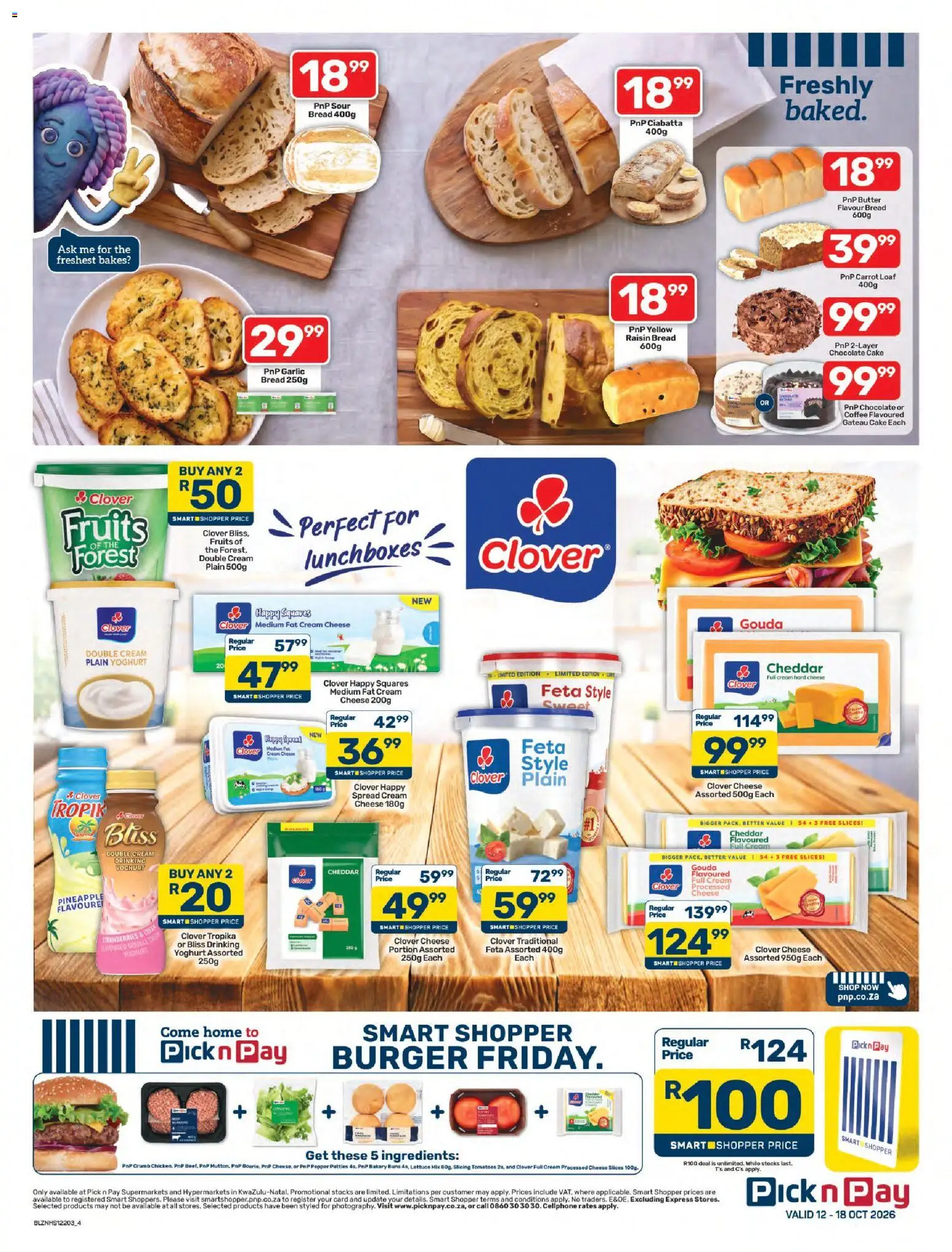 New Pick n Pay catalogue – valid from 12/10/2026 | Page: 4 | Products: Hard cheese, Cheddar, Pepper, Garlic