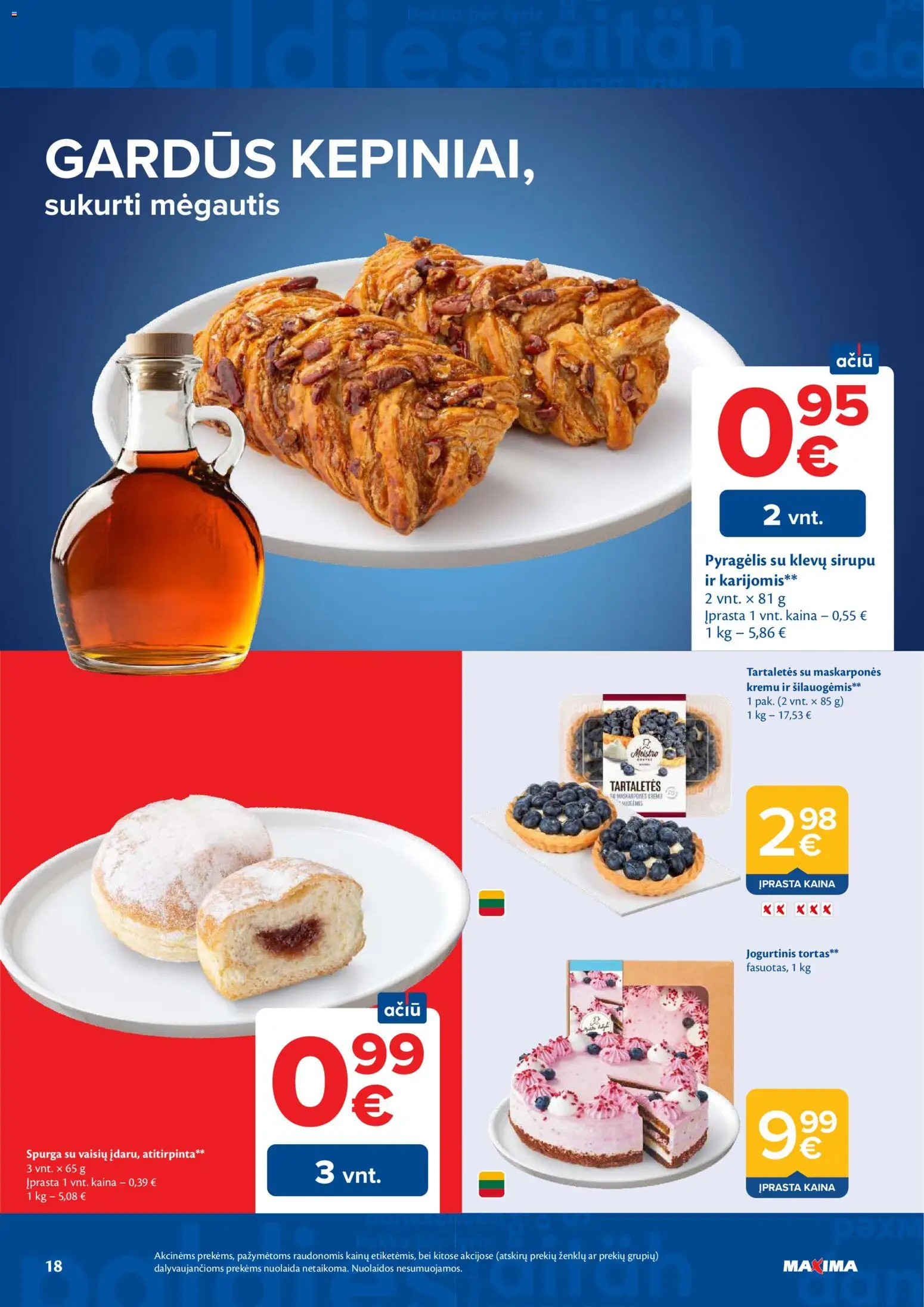 MAXIMA akcijos nuo 09.06.2026 | Puslapis: 18 | Prekių: Spurga, Tortas