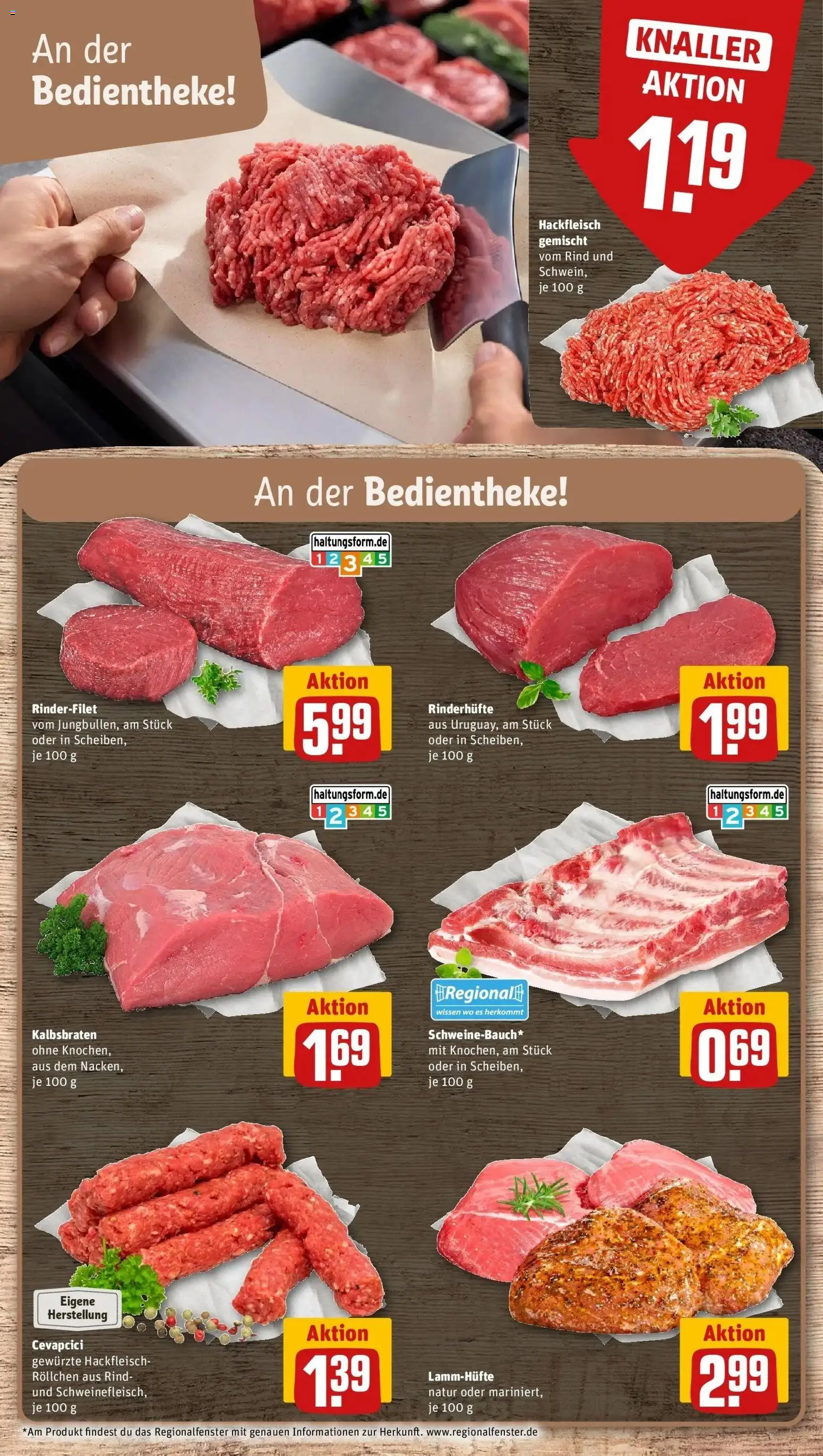 REWE Prospekt ab 28.09.2026 zum Blättern » Angebote | Seite: 16 | Produkte: Rinderfilet, Cevapcici, Schweinefleisch, Hackfleisch