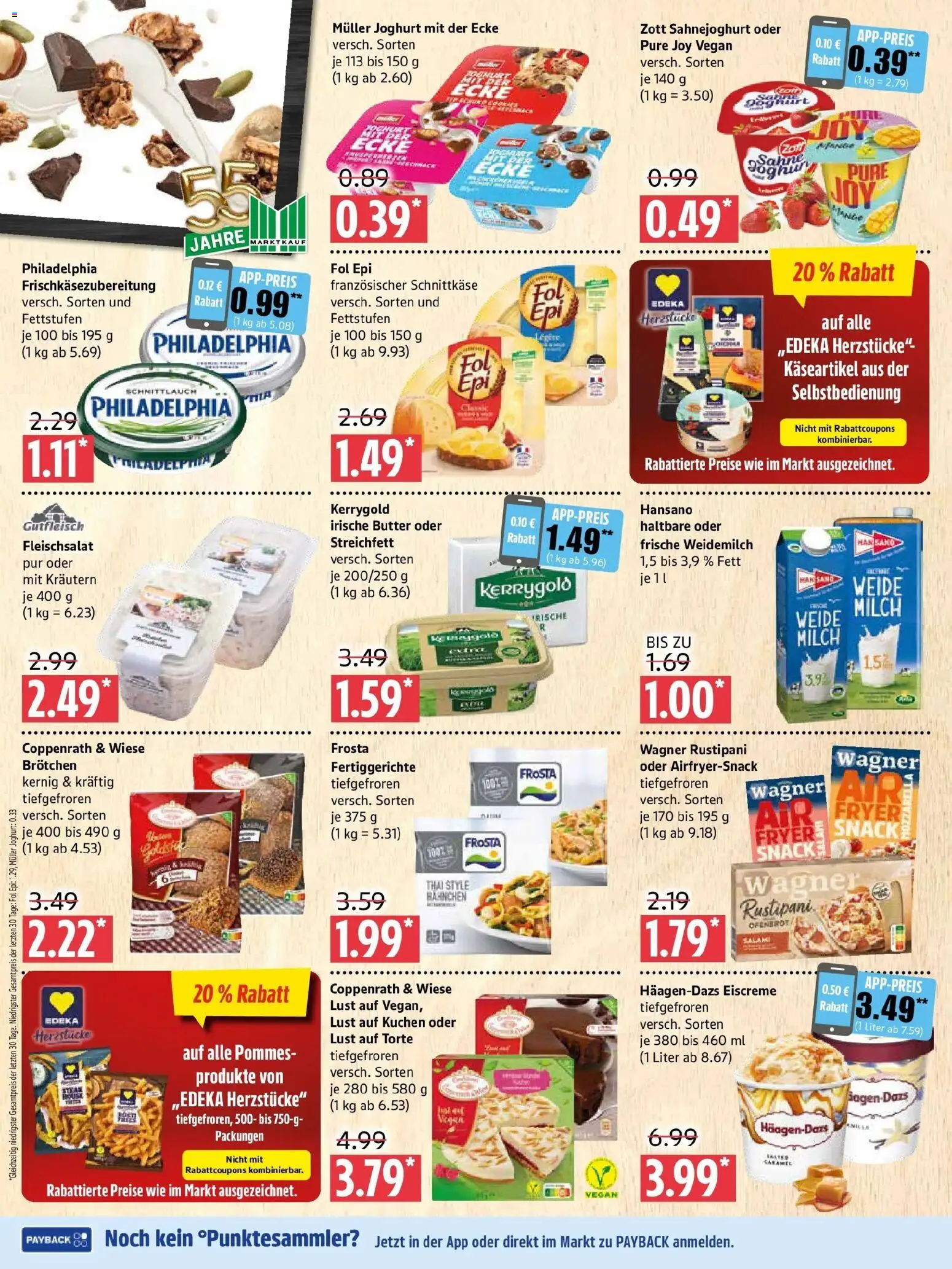 Marktkauf Prospekt Prenzlau (ab 21.09.2026) » Angebote online | Seite: 4 | Produkte: Mozzarella, Eiscreme, Frosta, Fertiggerichte