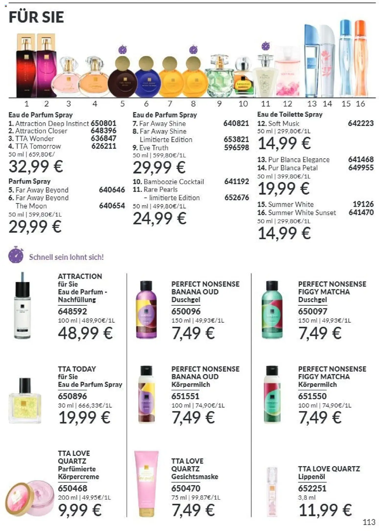 AVON Katalog September 2026 – gültig ab 01.09.2026 | Seite: 109 | Produkte: Parfüm, Eau de Toilette, Körpercreme, Gesichtsmaske