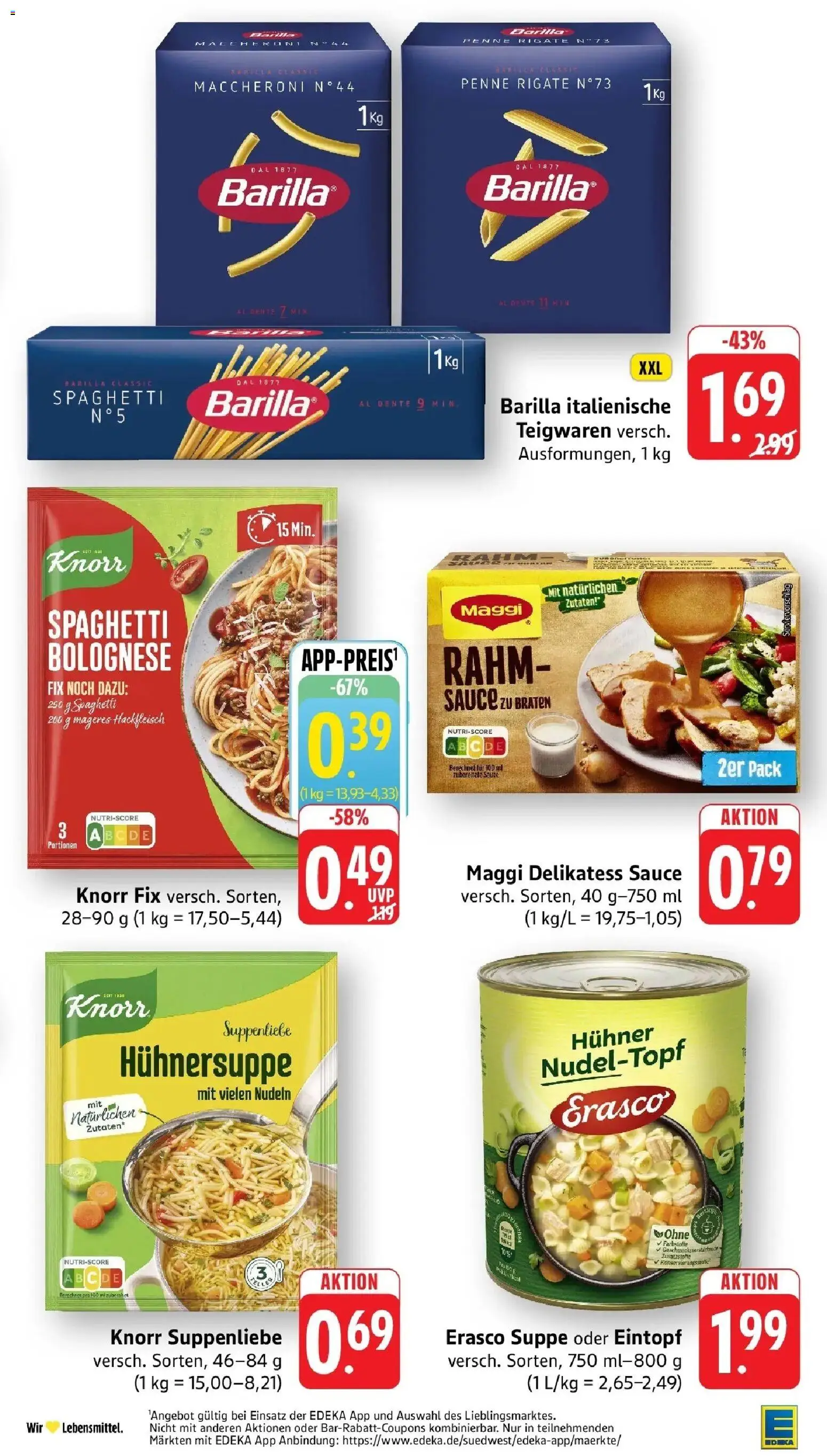 Edeka Prospekt Steinfeld (ab 28.09.2026) » Angebote Online | Seite: 29 | Produkte: Barilla, Nudeln, Erasco, Hackfleisch