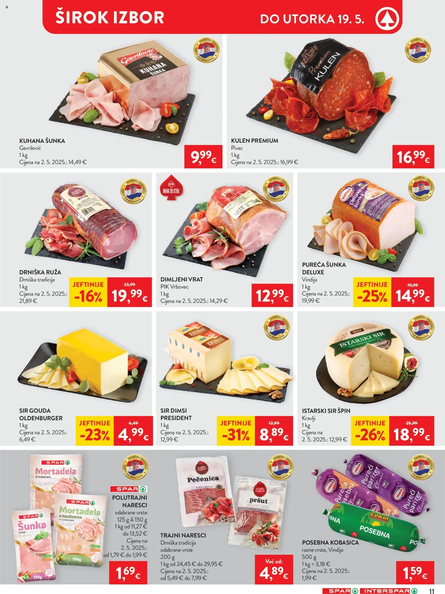 Spar katalog | vrijedi od 13.05.2026 | Stranica: 12 | Proizvodi: Vindija, Mortadela, Kulen, Parizer
