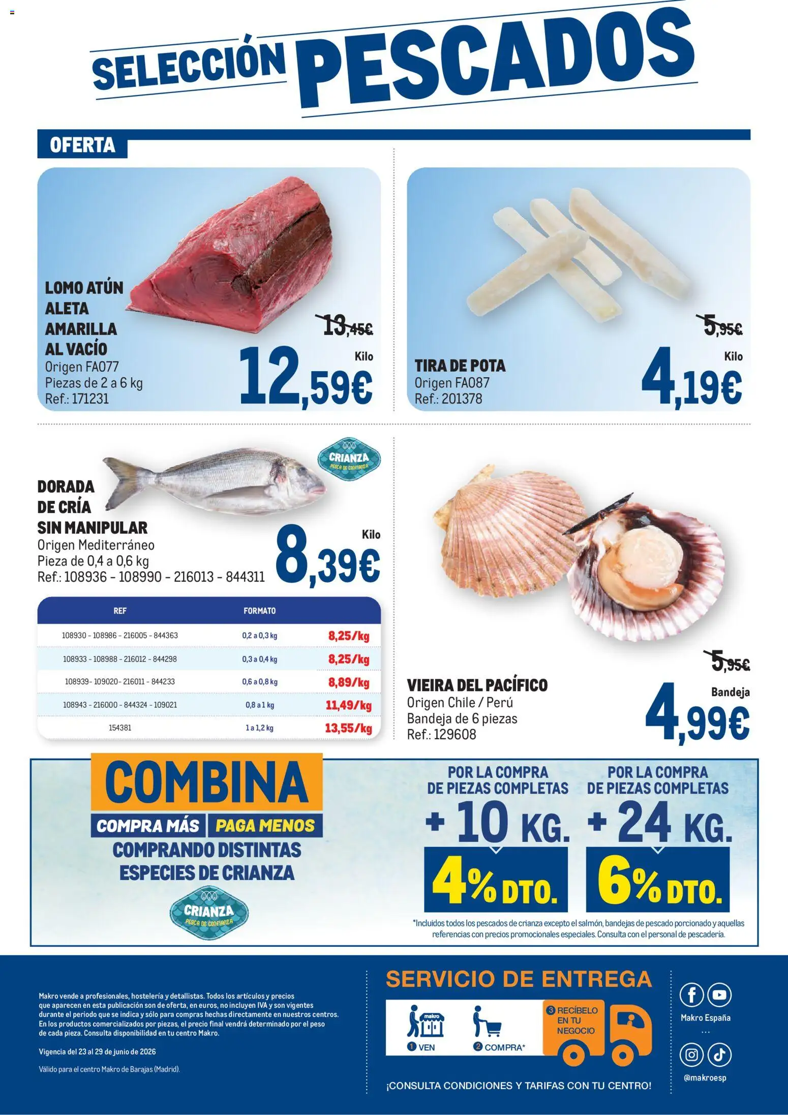 Makro Fresco Barajas │ válido desde el 23/06/2026 | Página: 4 | Productos: Pescado, Peso, Bandeja
