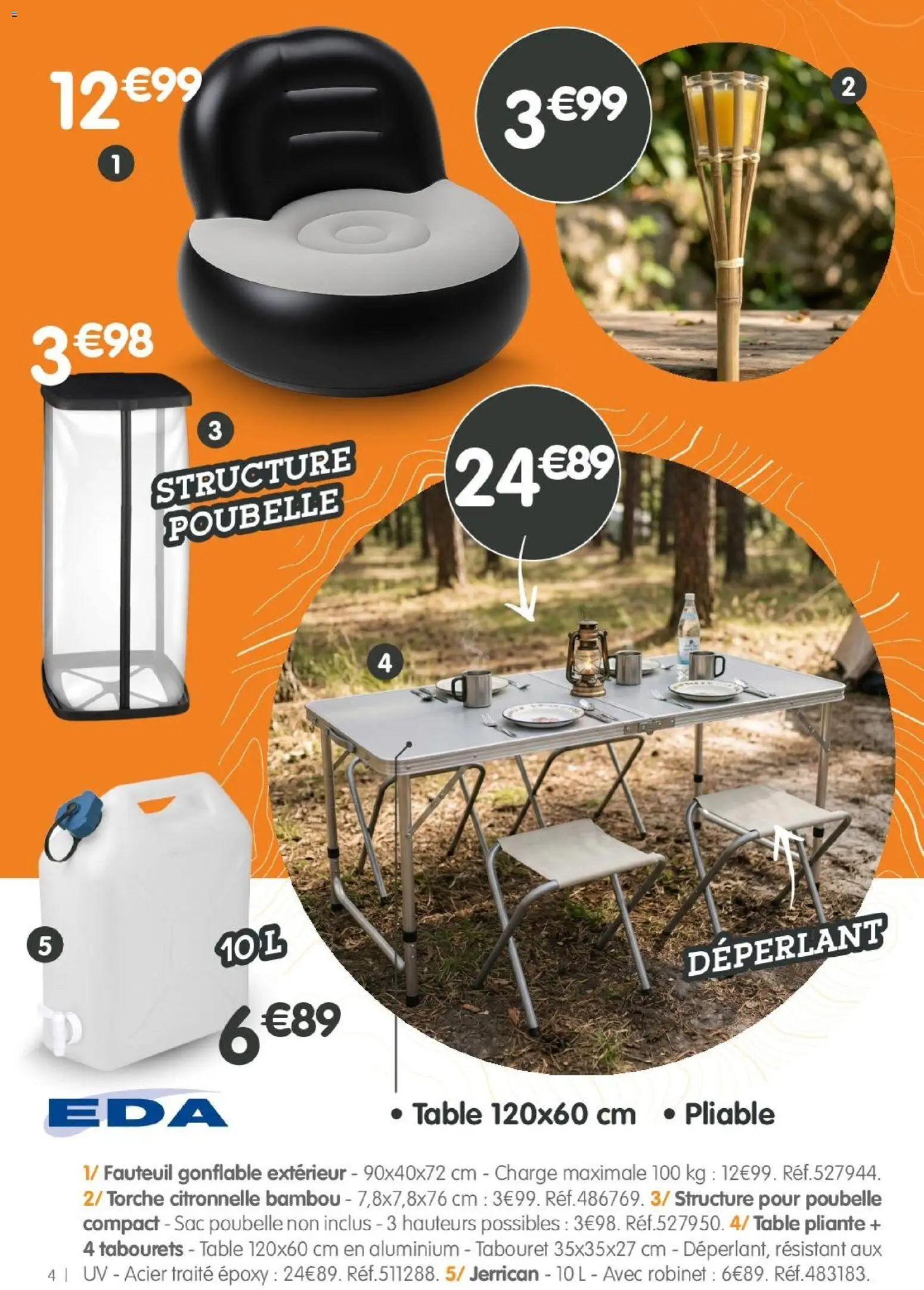 {H1} | Page: 4 | Produits: Sac, Robinet, Table, Table pliante