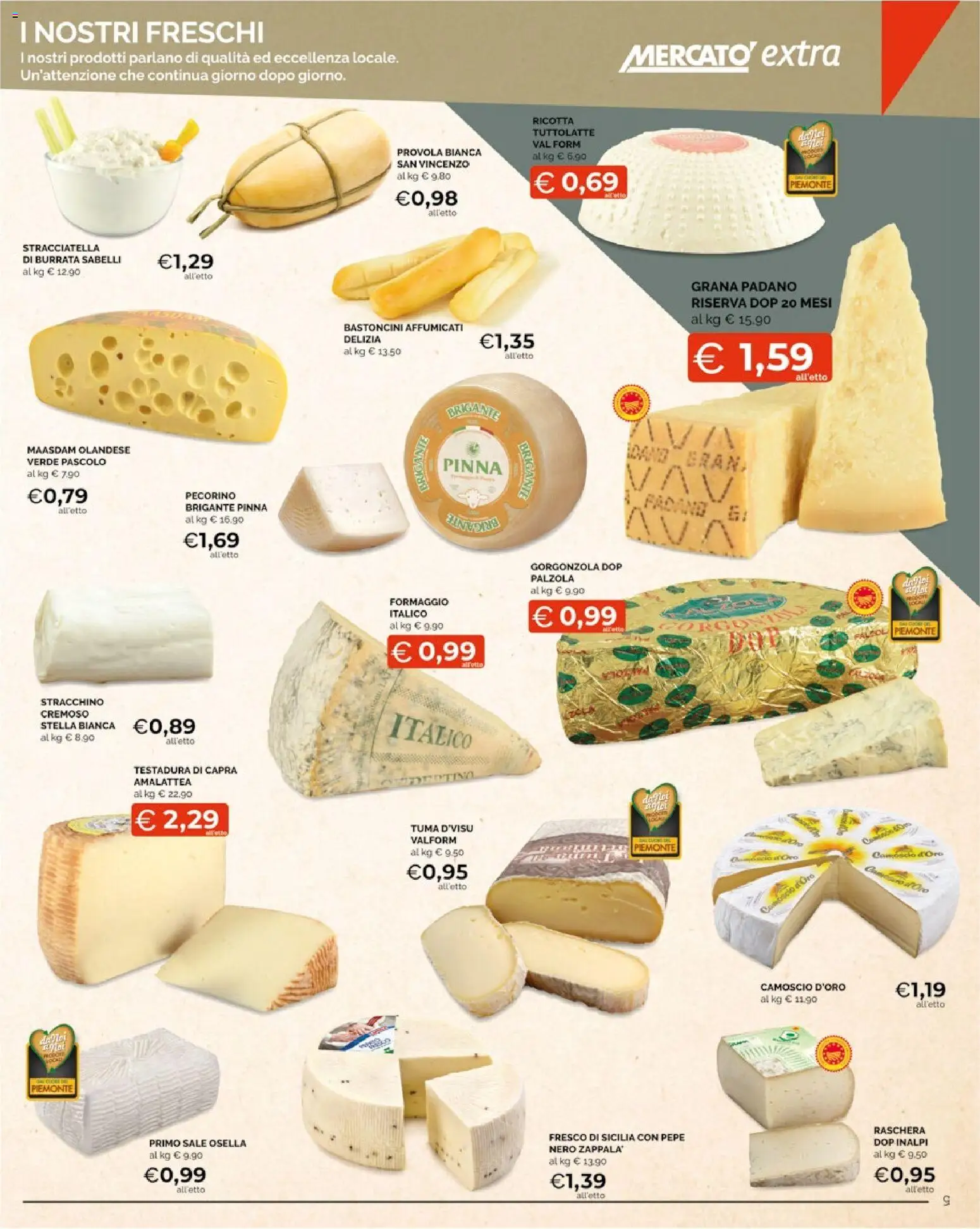 Volantino Mercatò del 20/07/2026 | Pagina: 9 | Prodotti: Ricotta, Pecorino, Burrata, Stracciatella