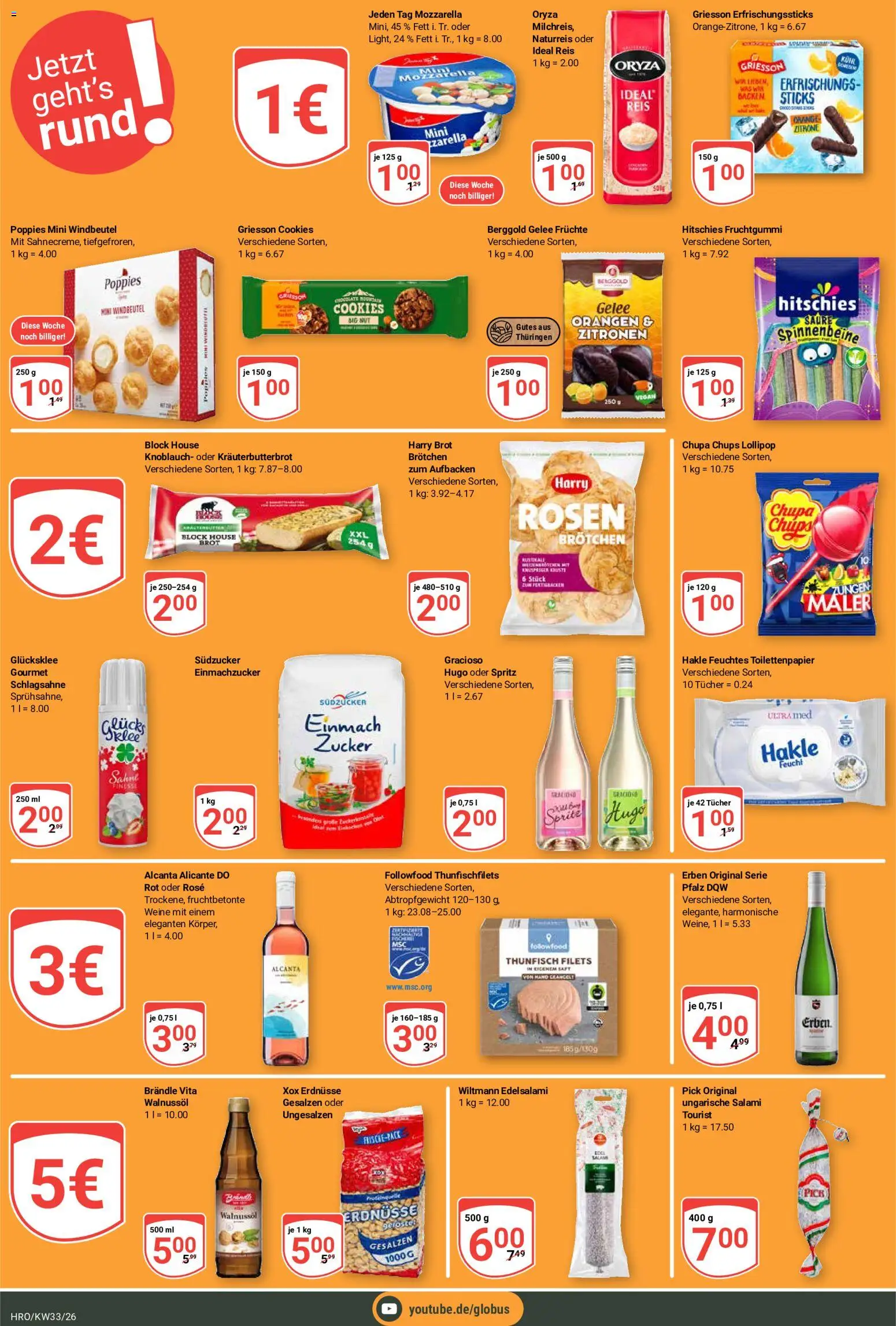 Globus Prospekt Roggentin/Rostock – gültig ab 10.08.2026 | Seite: 19 | Produkte: Schlagsahne, Orangen, Knoblauch, Salami