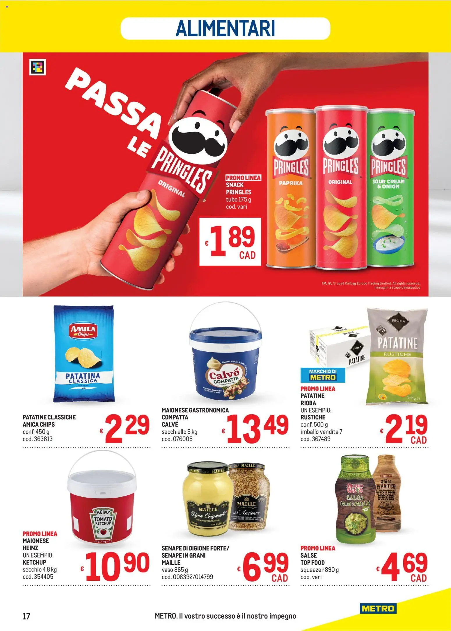 Volantino Metro del 27/08/2026 | Pagina: 17 | Prodotti: Patatine, Salsa, Top, Tubo