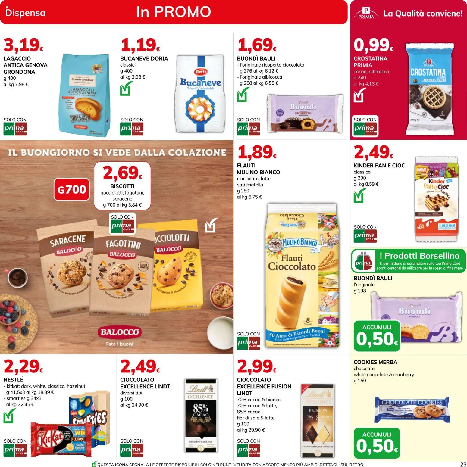 Volantino Basko del 03/09/2026 | Pagina: 23 | Prodotti: Cioccolato, Lindt, Biscotti, Stracciatella